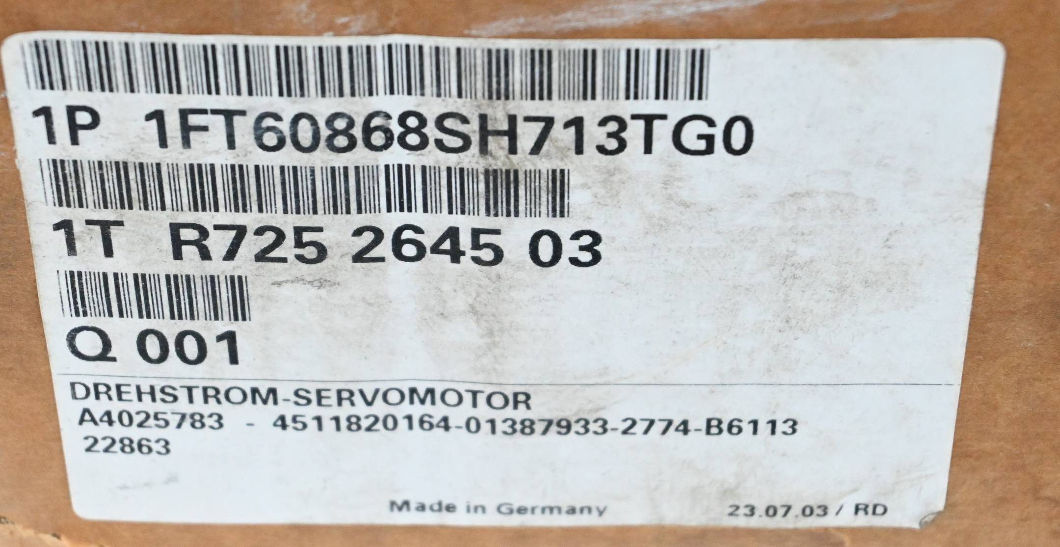 Siemens Simotics Synchronservomotor 1FT6086-8SH71-3TG0 ( 1FT6 086-8SH71-3TG0 )