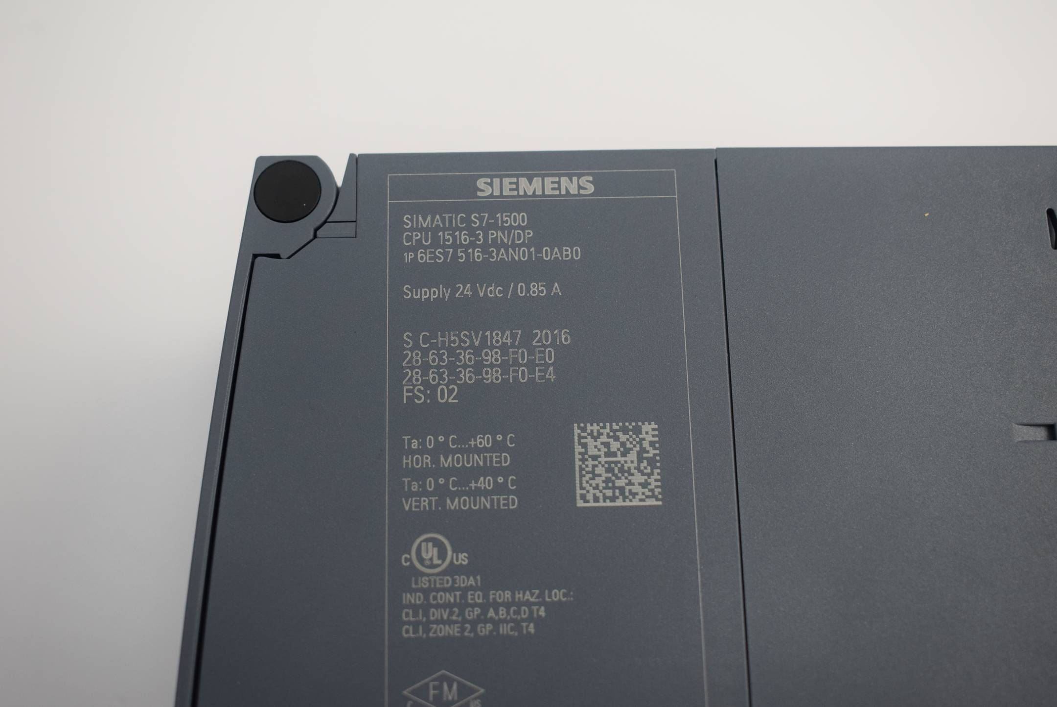 Siemens simatic S7-1500F CPU1516F-3PN/DP 6ES7516-3FN00-0AB0 6ES7 516-3FN00-0AB0 