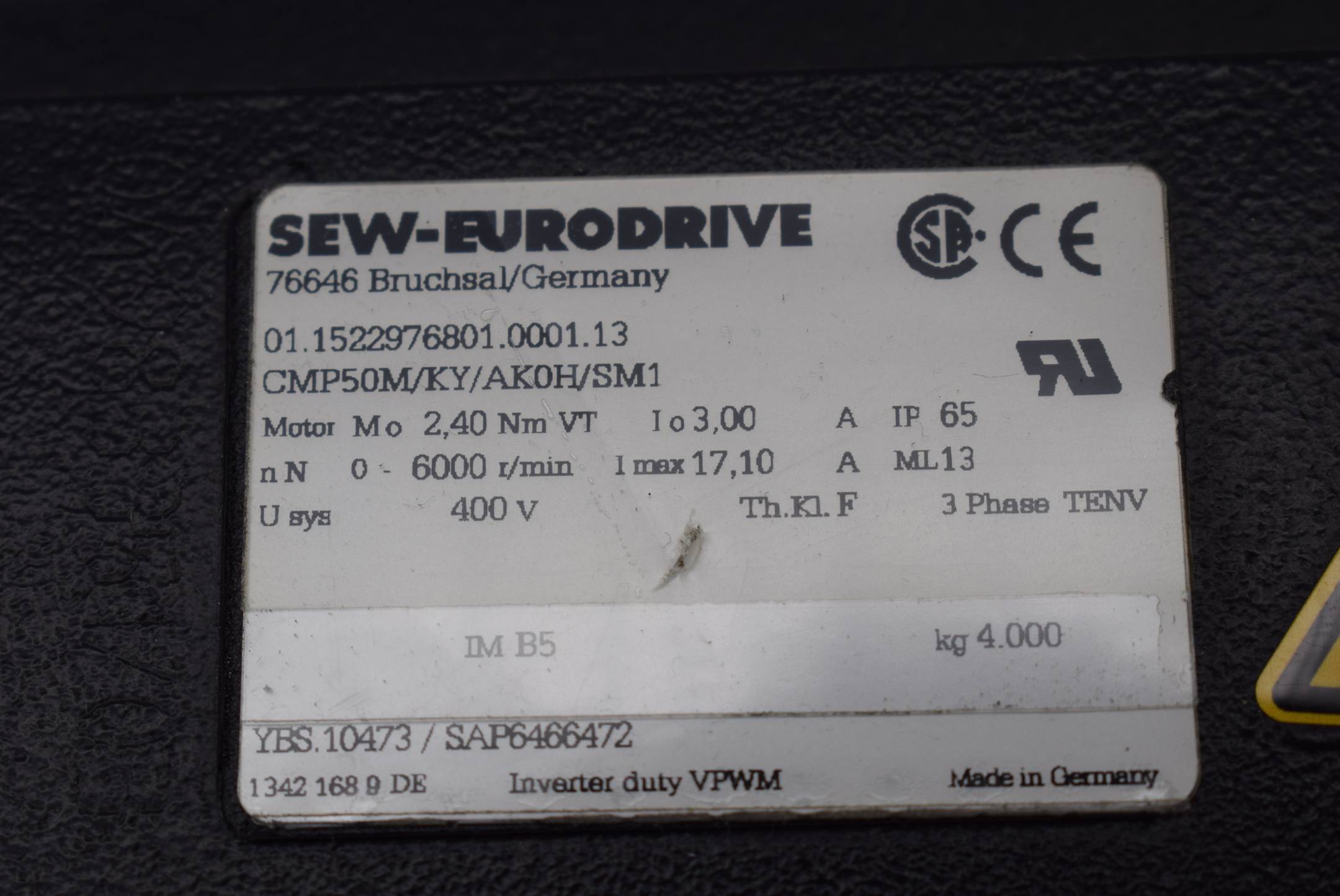 SEW Eurodrive Getriebemotor CMP50M/KY/AK0H/SM1