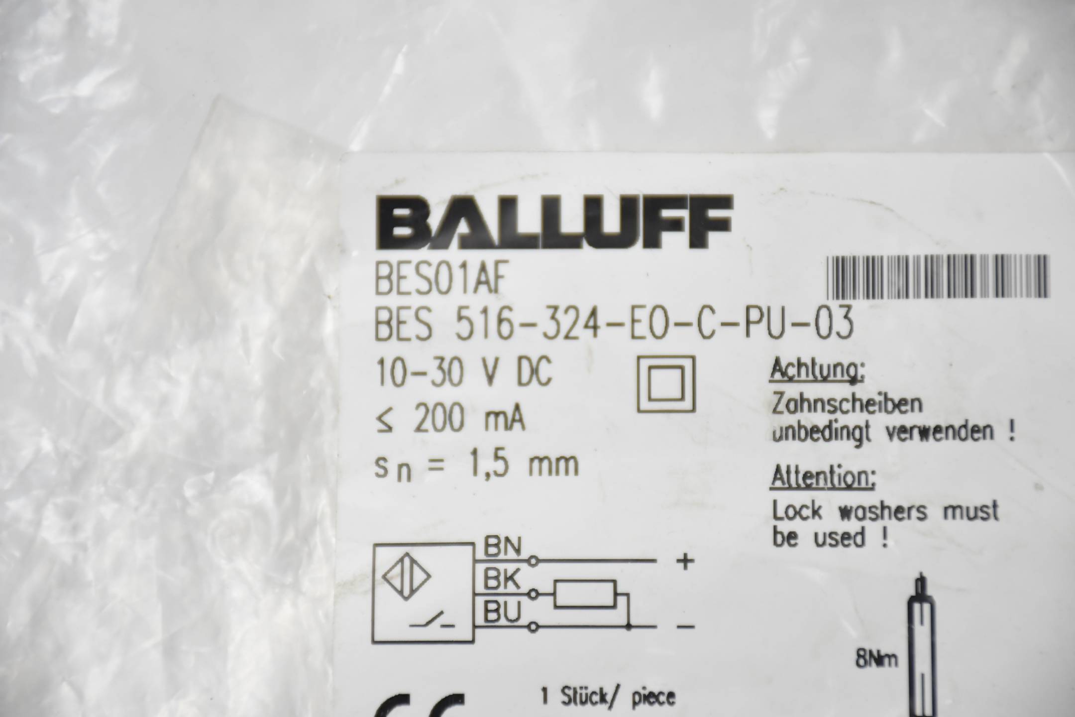 Balluff Induktiver Sensor BES01AF BES 516-324-E0-C-PU-03