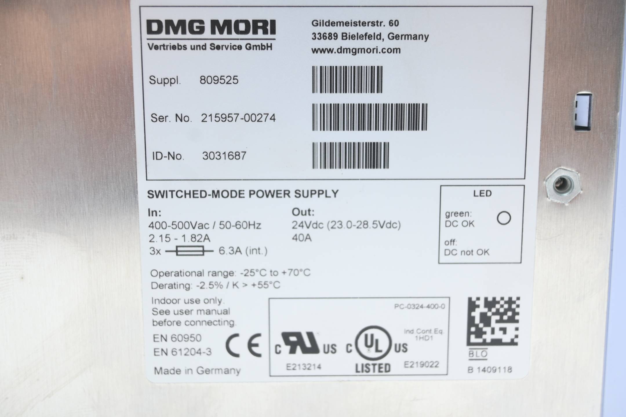 DMG Mori Switched-Mode Power Supply 3031687