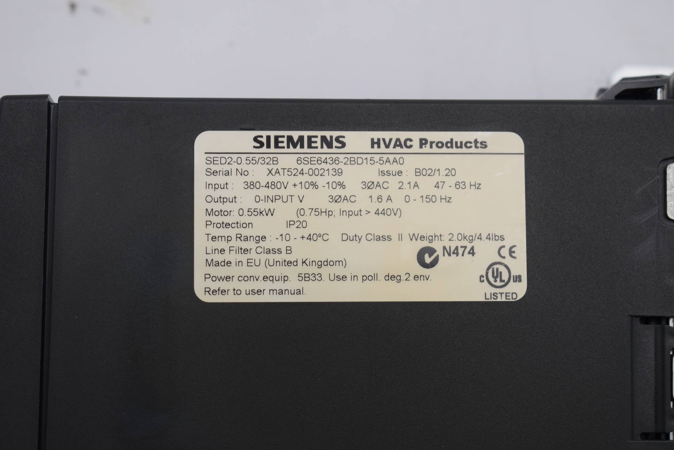 Siemens Frequenzumrichter 6SE6436-2BD15-5AA0 ( 6SE6 436-2BD15-5AA0 )
