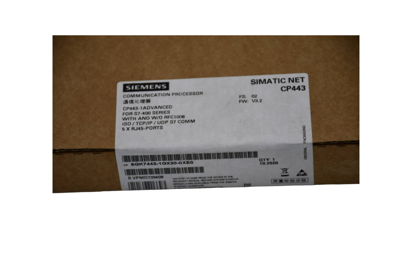 Siemens Simatic Net CP443 CP443-1 6GK7443-1GX30-0XE0 ( 6GK7 443-1GX30-0XE0 )
