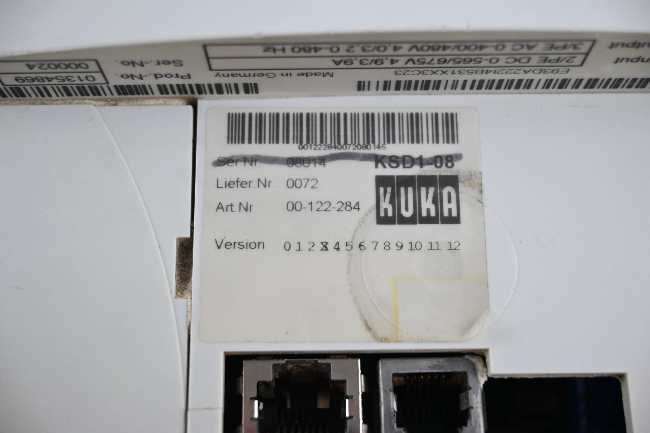 Kuka Servo Drive KSD1-08 E93DA222I4B531 ( 00-122-284 )
