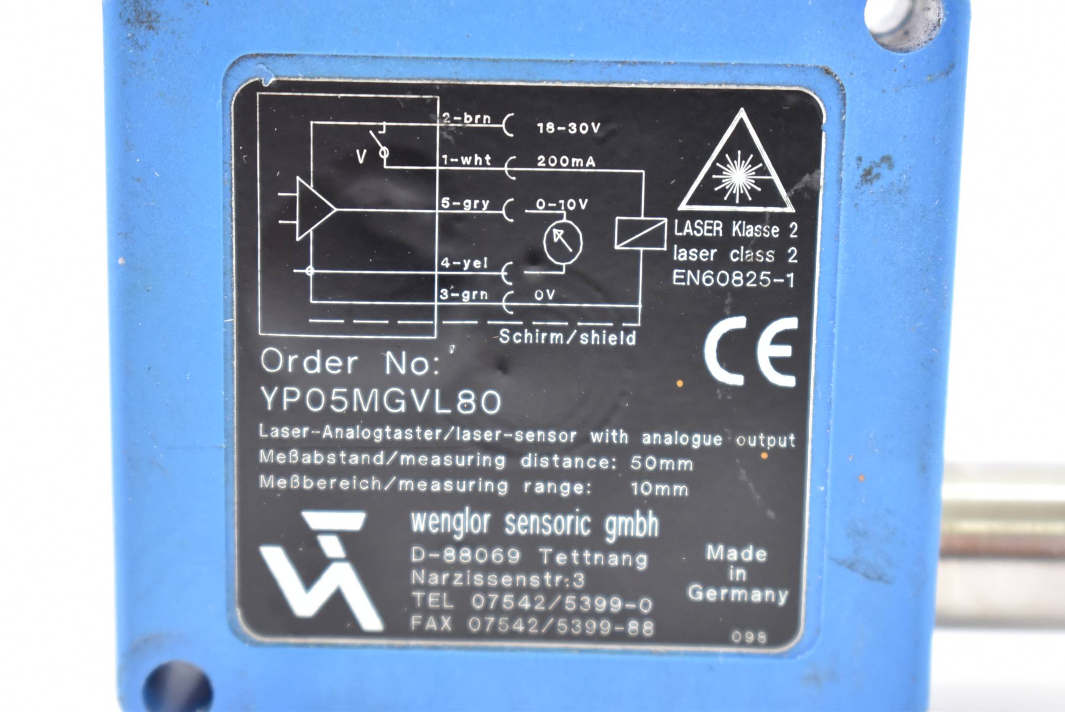 DEFEKT Wenglor Laser-Analogtaster YP05MGVL80