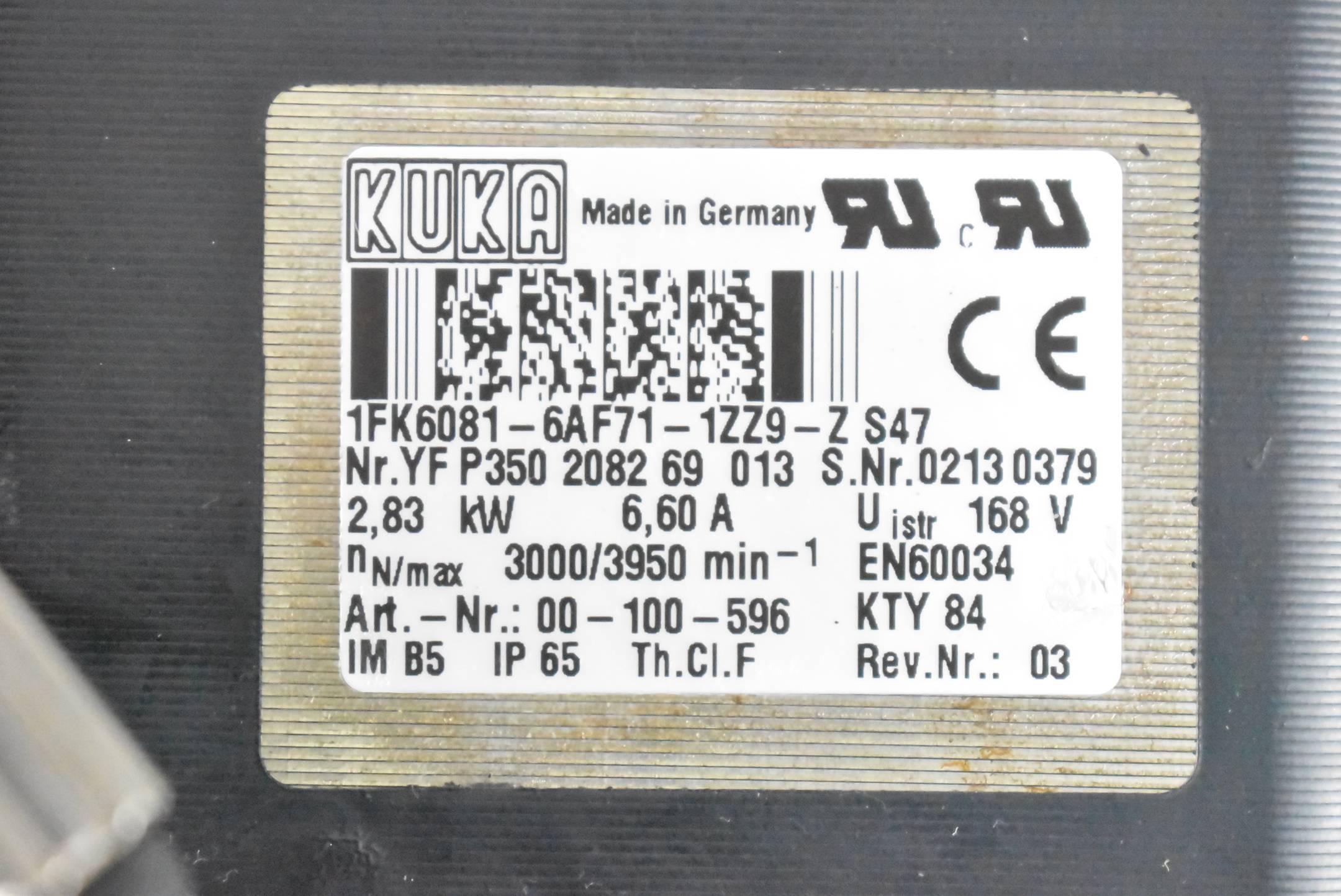 KUKA Servomotor 1FK6081-6AF71-1ZZ9-Z S47 ( 1FK60816AF711ZZ9ZS47 )