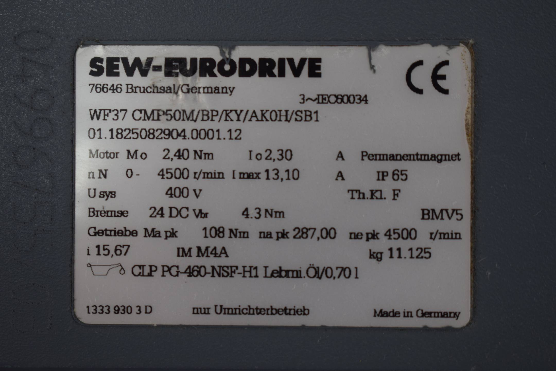 SEW Eurodrive Getriebemotor CMP50M/BP/KY/AK0H/SB1