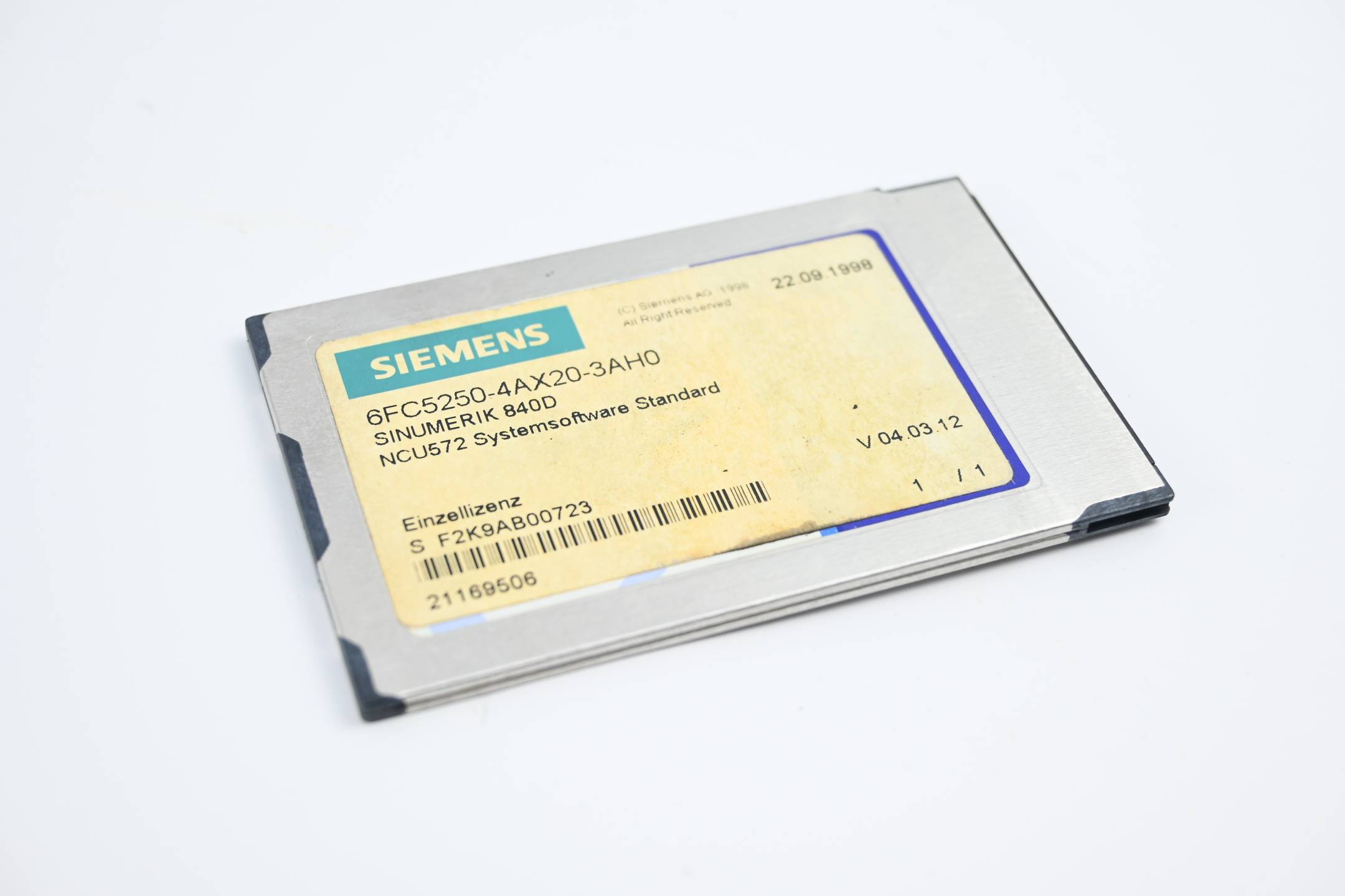 Siemens Sinumerik 840D NCU572 CNC-SW 6FC5250-4AX20-3AH0 ( 6FC5 250-4AX20-3AH0 )