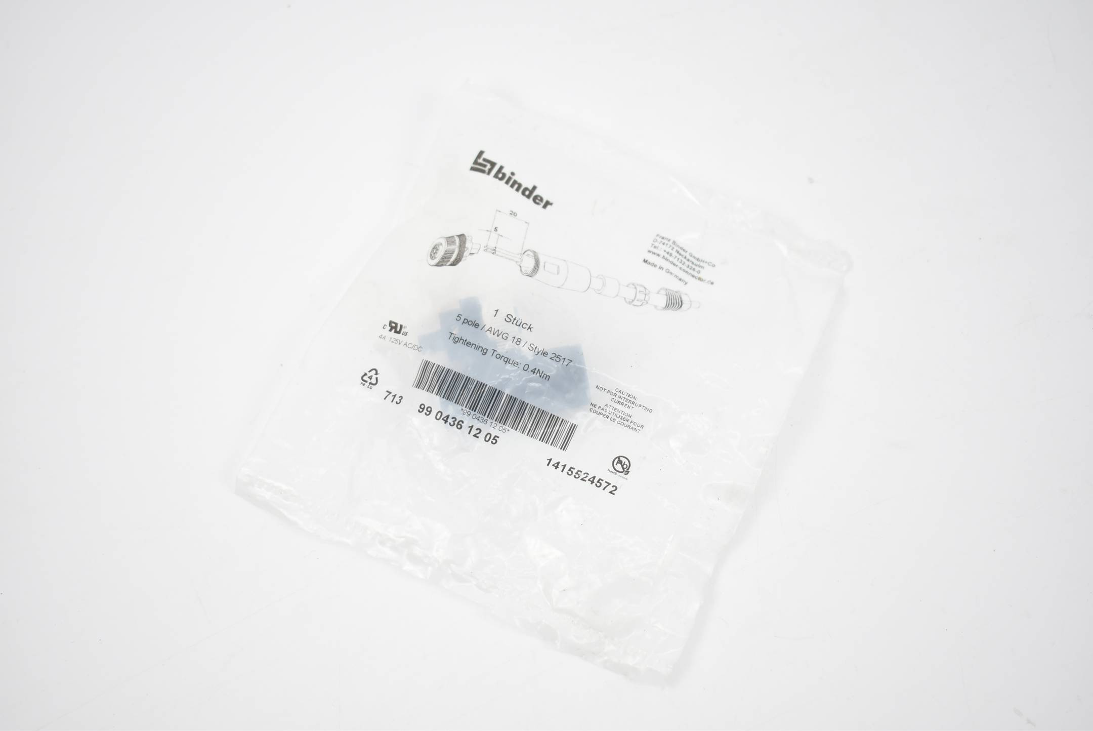 Binder Steckverbinder 5 polig AWG 18 Style 2517 ( 9904361205 )