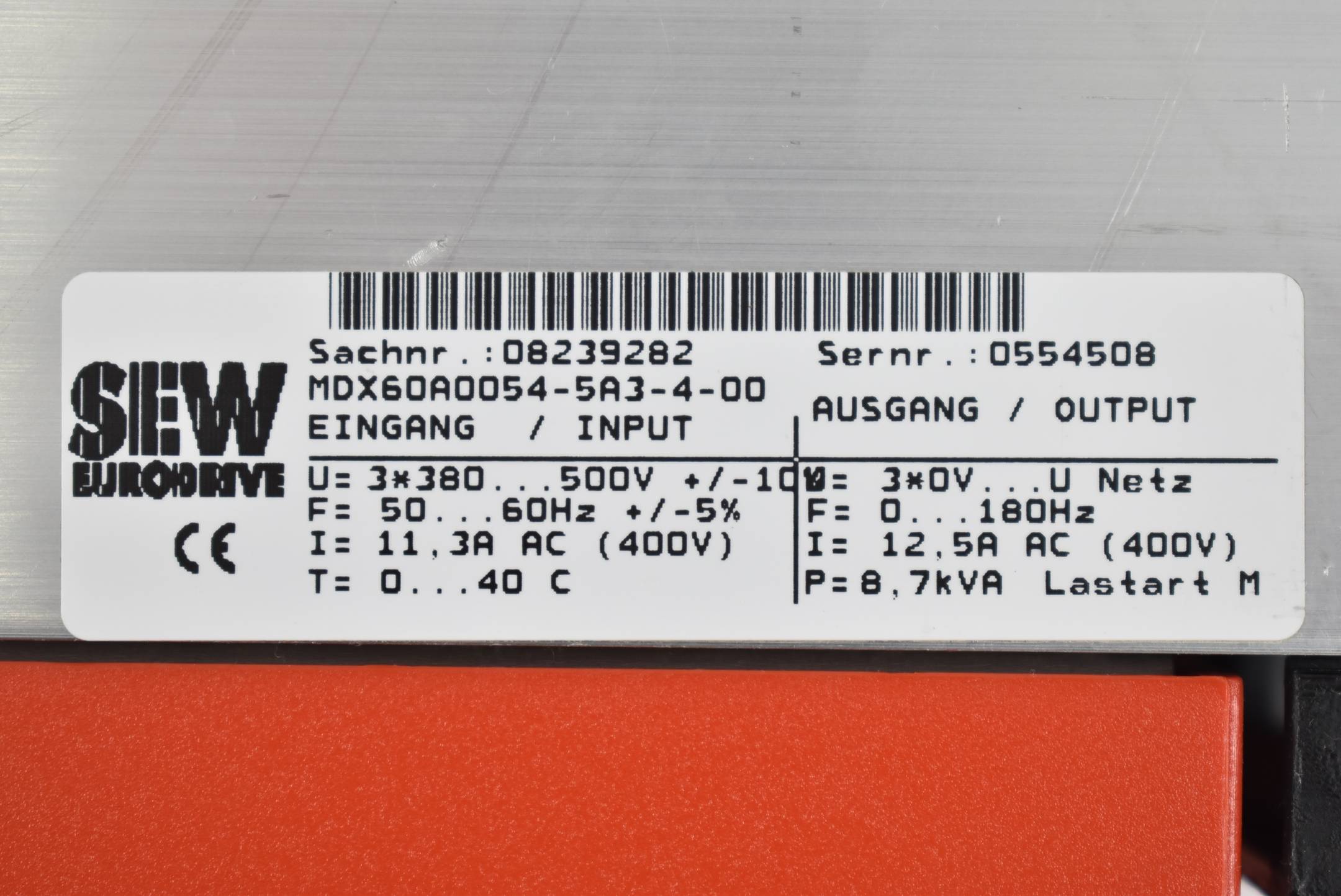 SEW Eurodrive Umrichter Movitrac MC07B0055-5A3-4-00 + MDX60A0054-5A3-4-00