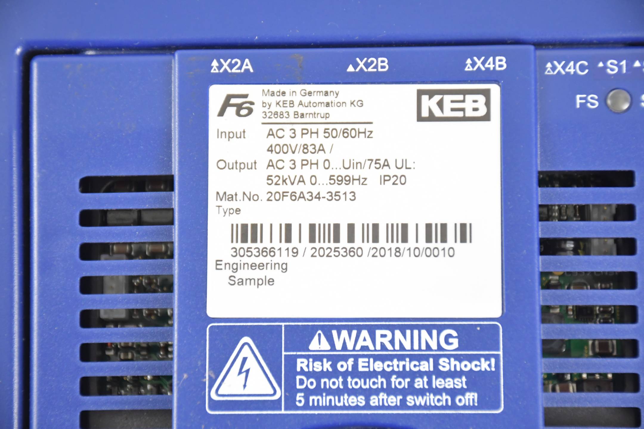 KEB Frequenzumrichter F6 20F6A34-3513