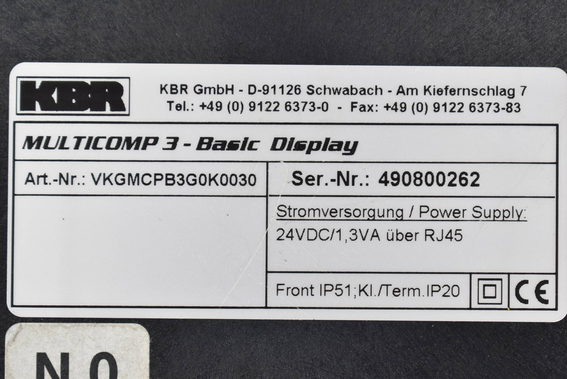 KBR Multicomp 3 Basic Display Blindleistungsregler 24VDC 1,3VA VKGMCPB3G0K0030