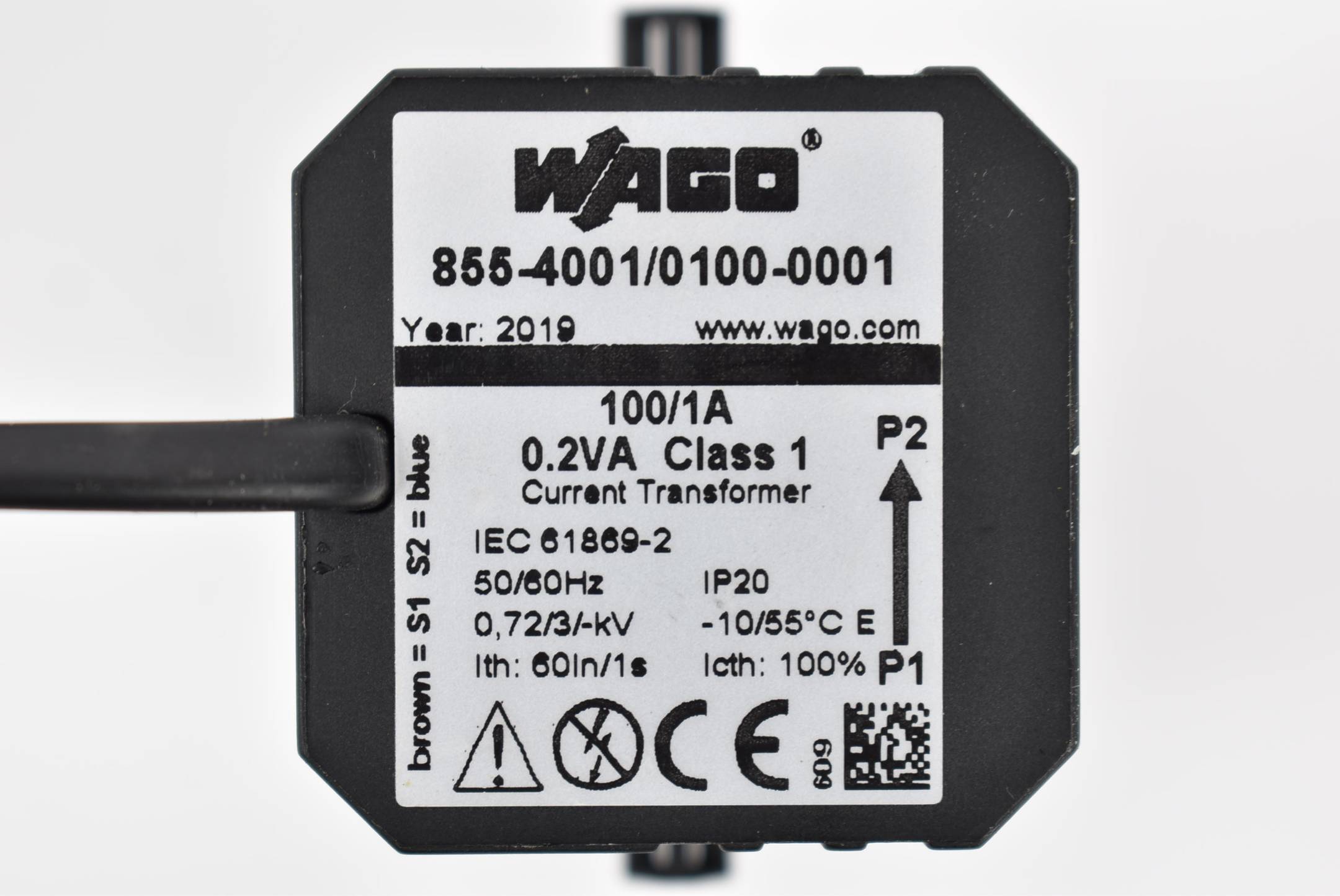 Wago Kabelumbau-Stromwandler 100/1A 0,2VA Class 1 855-4001/0100-0001