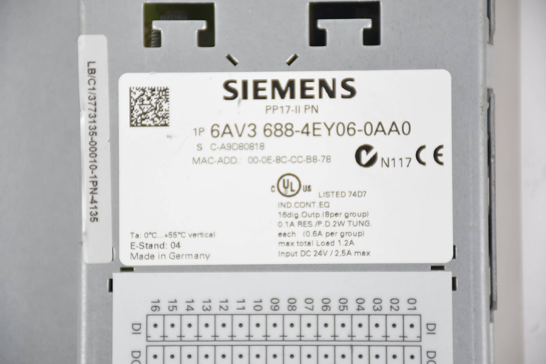 Siemens Push Button Panel PP17-II 6AV3688-4EY06-0AA0 ( 6AV3 688-4EY06-0AA0 ) E4