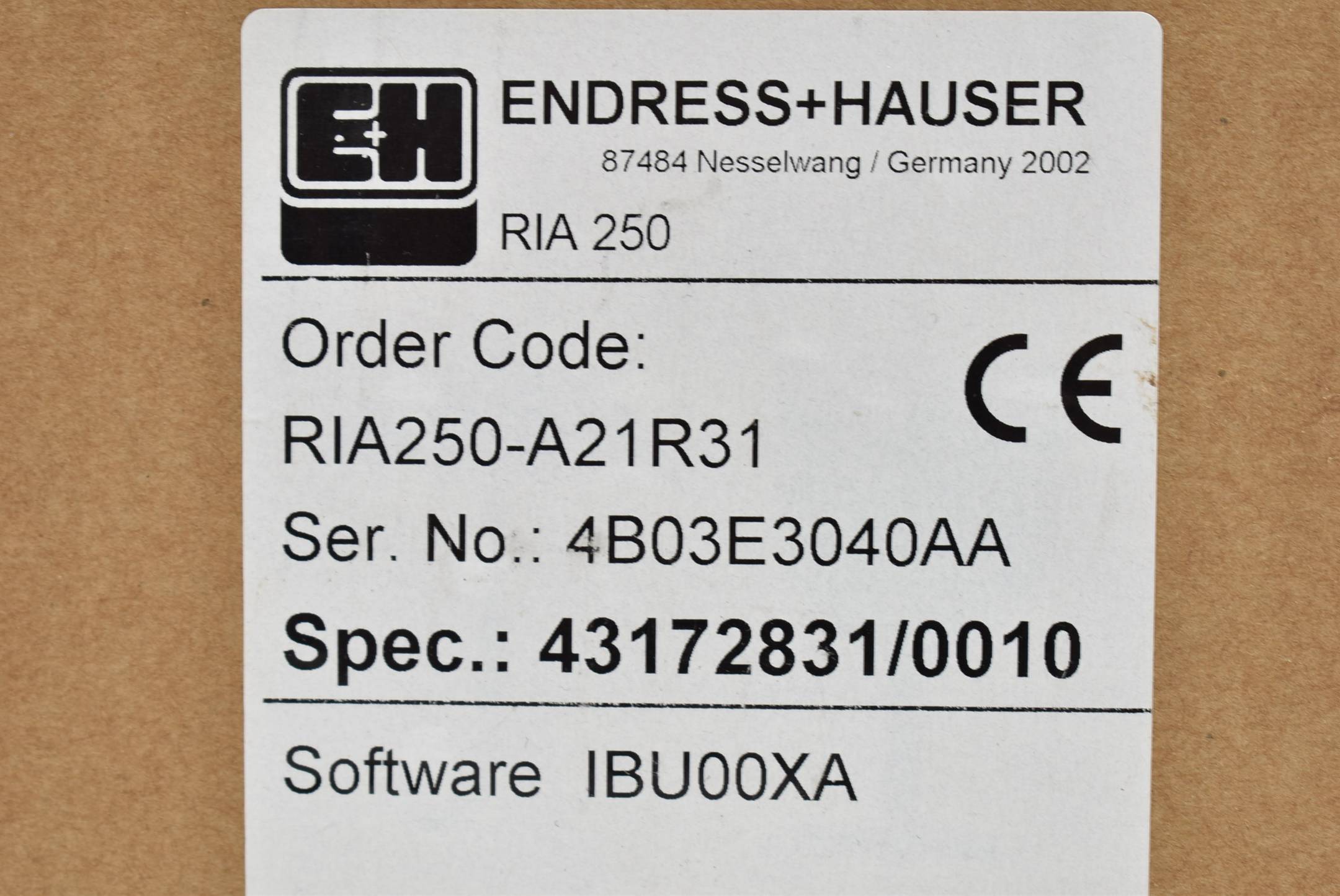 Endress+Hauser RIA 250 Prozessanzeiger RIA250-A21R31