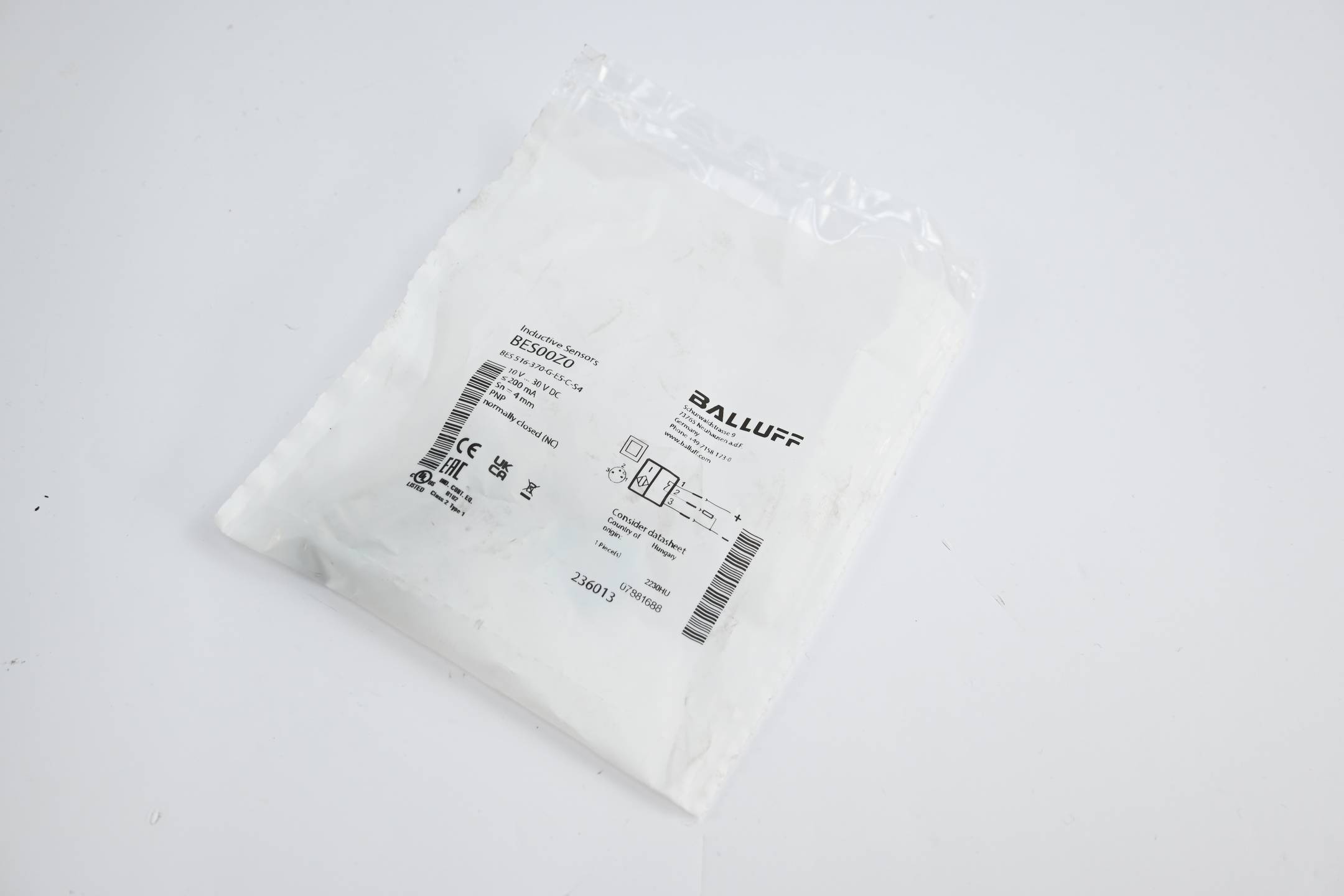 Balluff Induktiver Näherungsschalter BES00Z0 ( BES 516-370-G-E5-C-S4 )