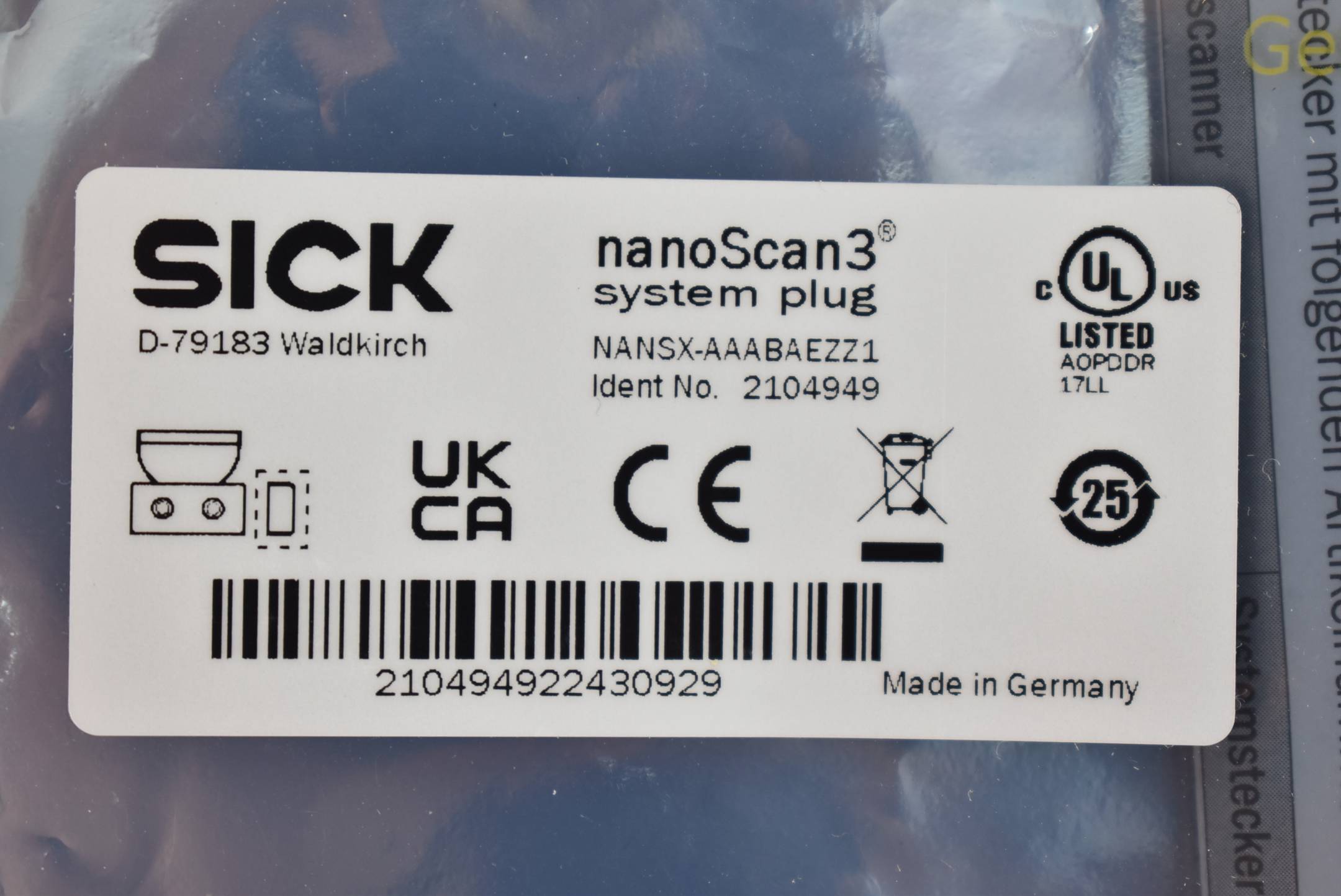Sick nanoScan3 System plug NANSX-AAABAEZZ1 ( 2104949 )