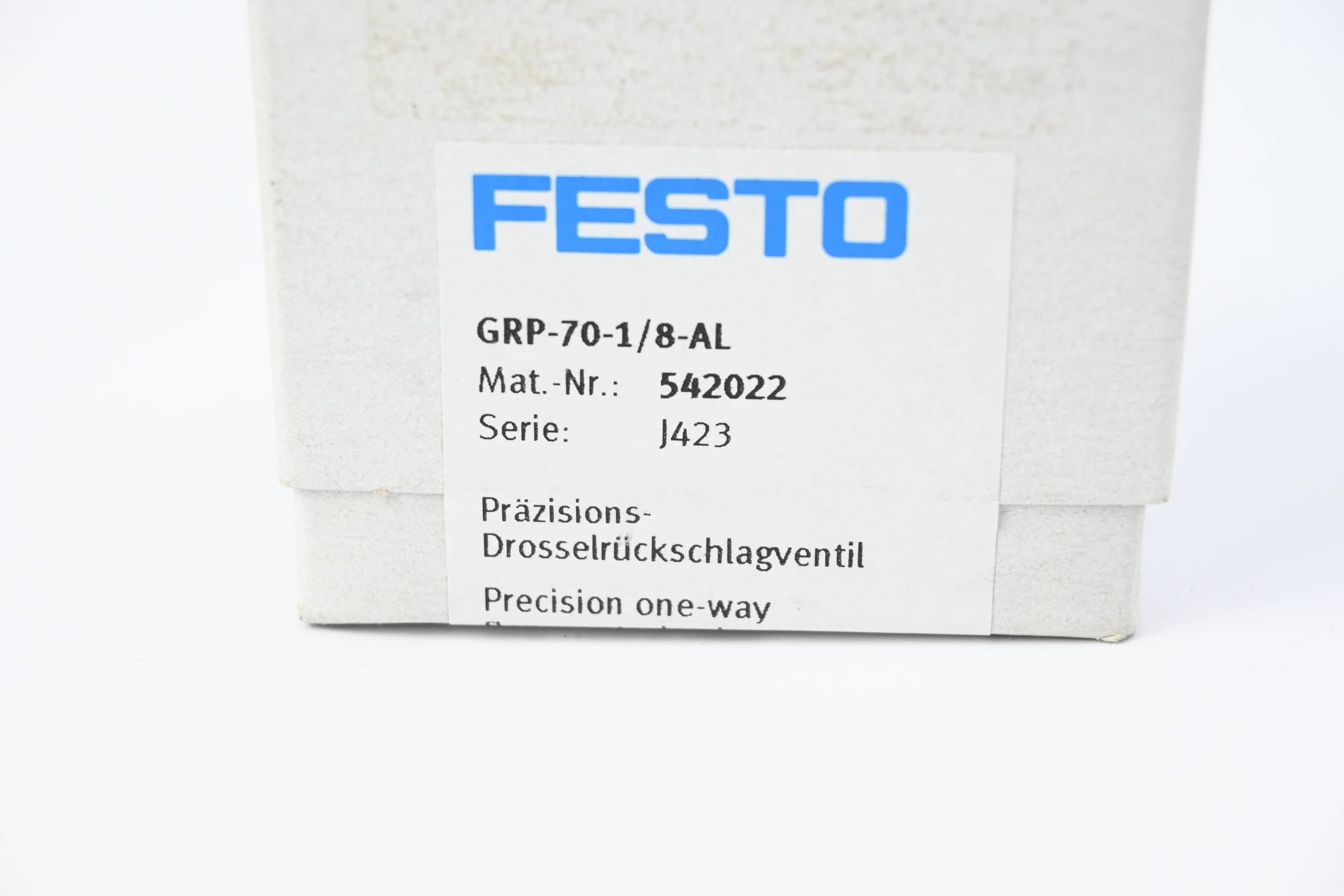 Festo Präzisions-Drosselrückschlagventil GRP-70-1/8-AL ( 542022 )