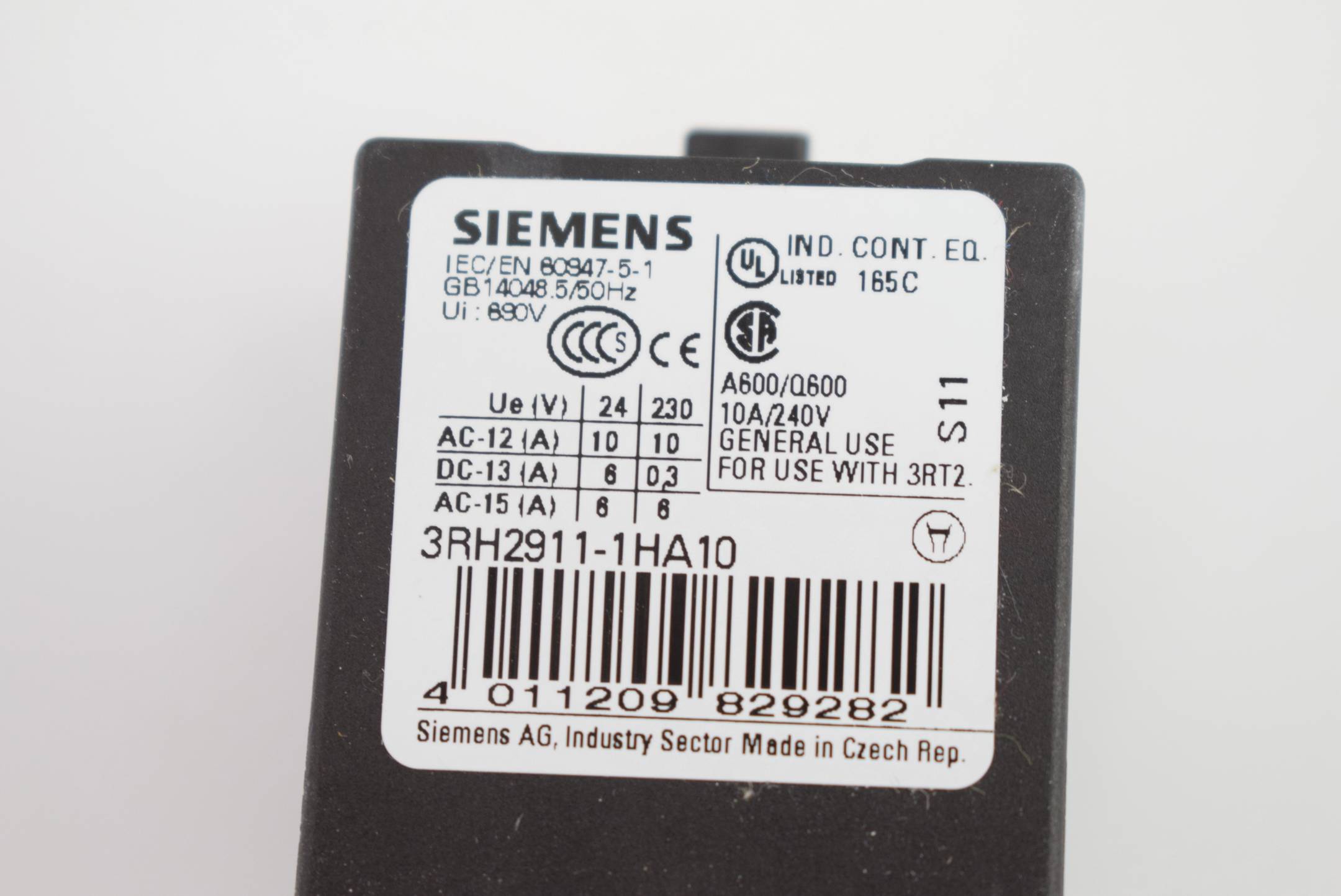 Siemens Hilfschalter frontseitig 3RH2911-1HA10 ( 3RH2 911-1HA10 )
