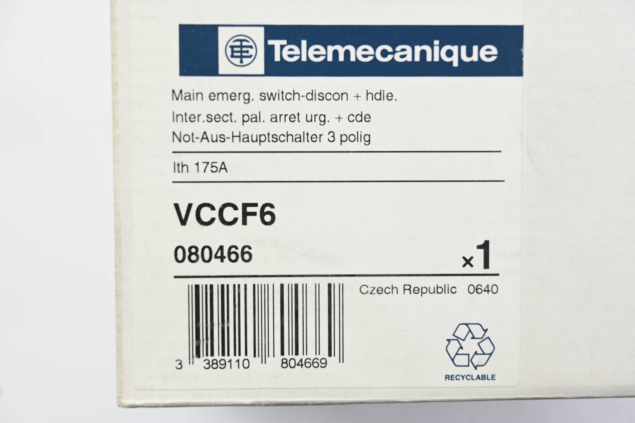 Telemecanique Not-Aus-Hauptschalter 3-polig VCCF6 ( 080466 )