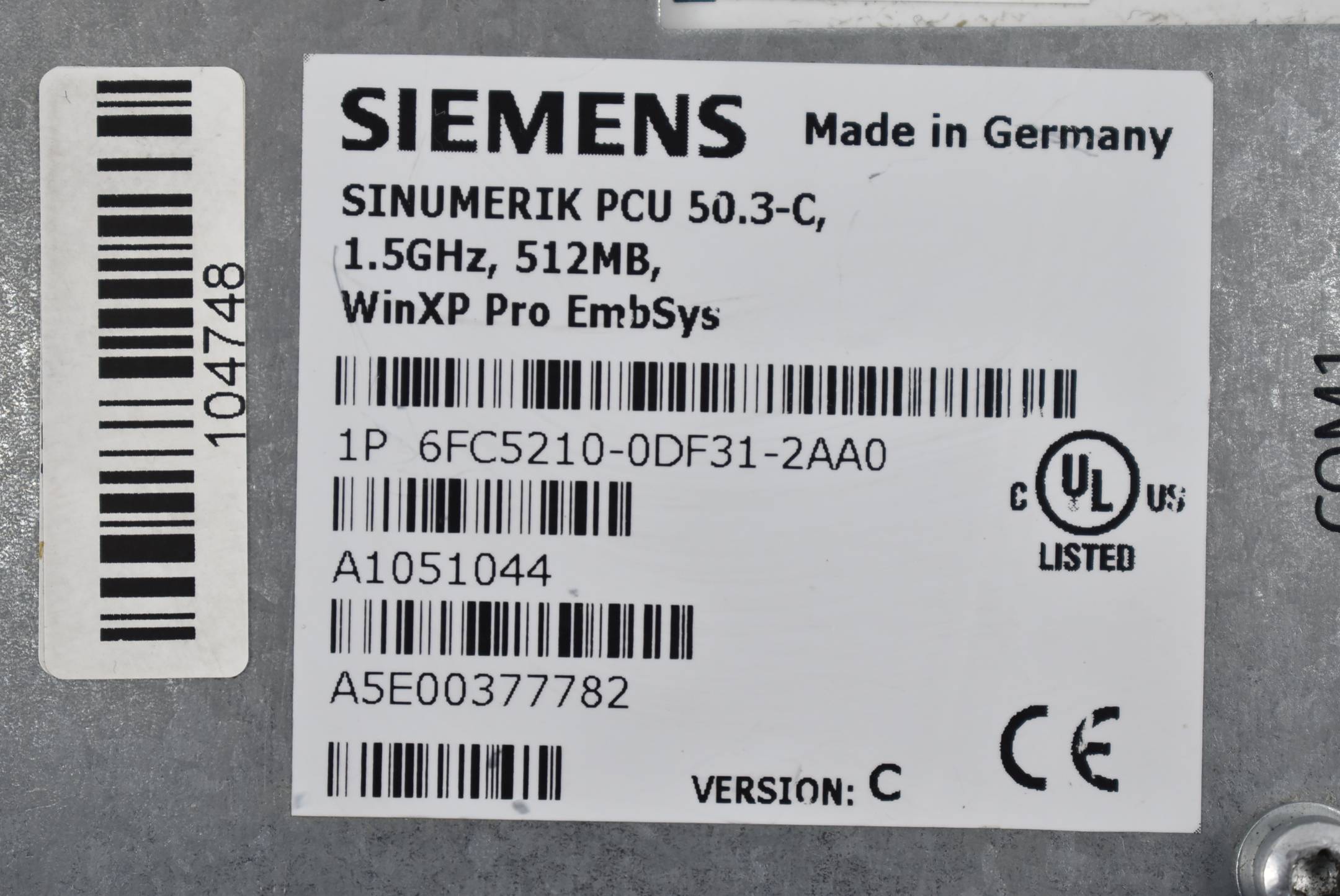 Siemens sinumerik PCU 50.3-C 6FC5 210-0DF31-2AA0 ( 6FC5210-0DF31-2AA0 ) Vers. C