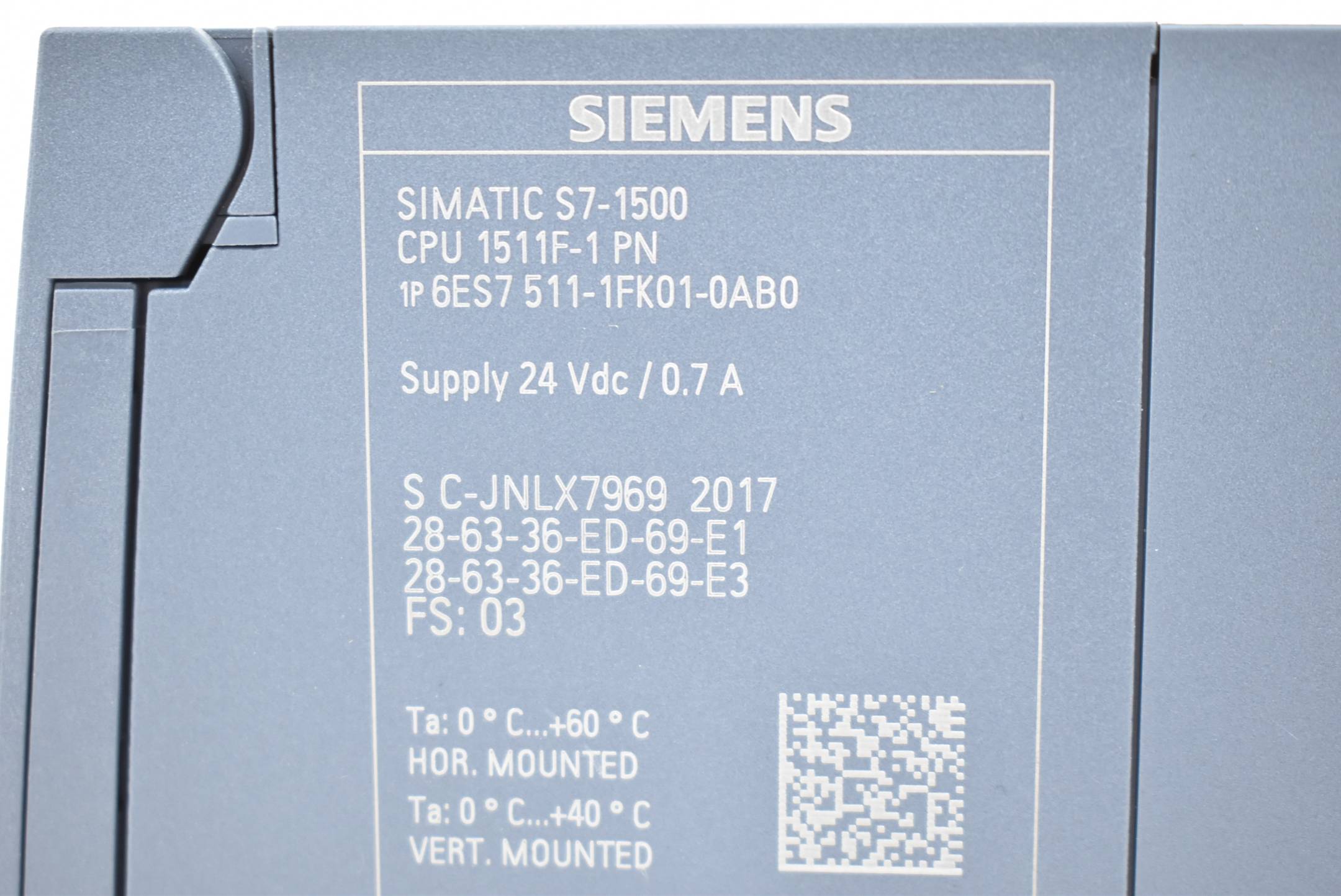 Siemens simatic S7-1500 CPU 6ES7511-1FK01-0AB0 ( 6ES7 511-1FK01-0AB0 ) FS:03