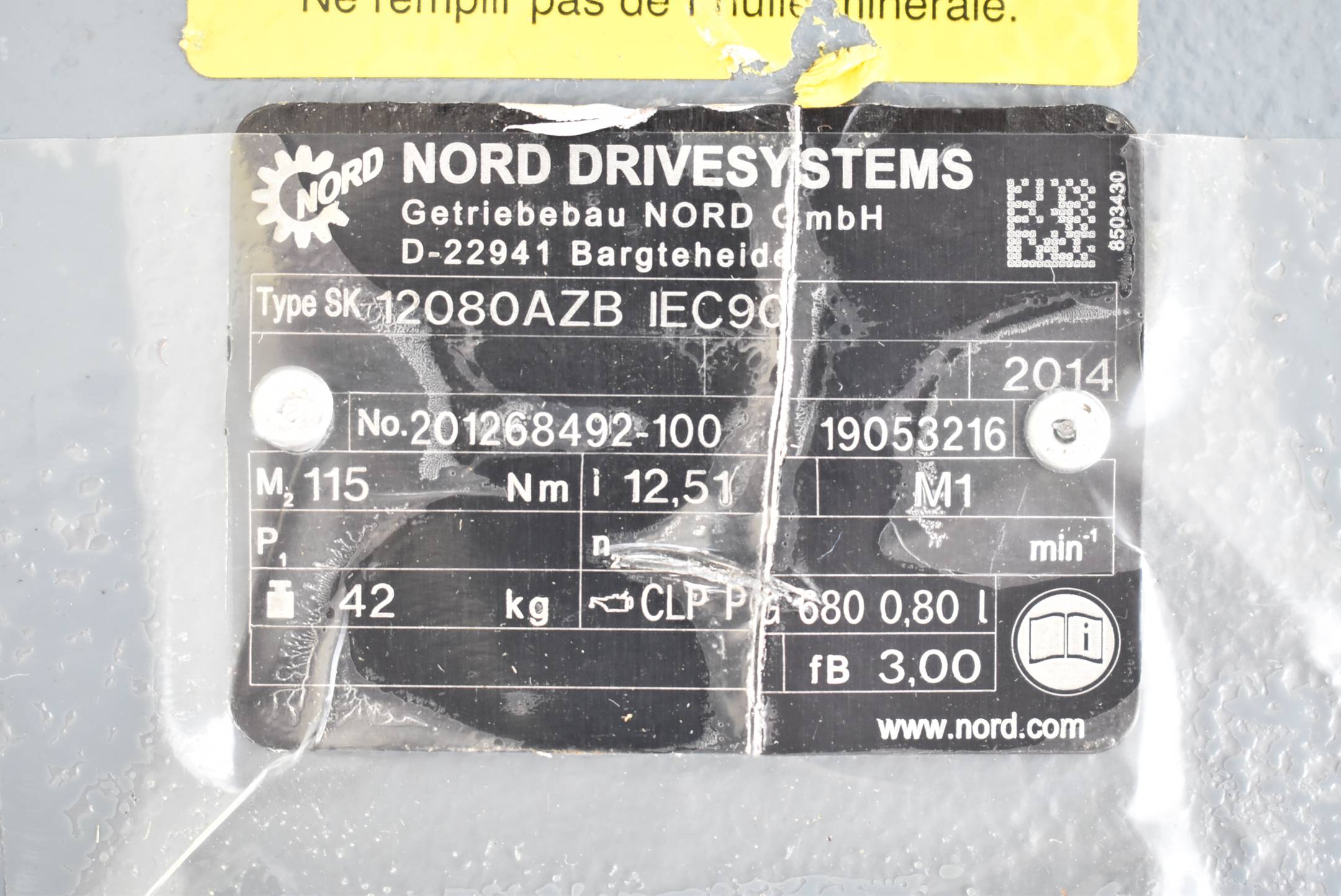 Nord NORD Getriebe SK 12080AZB IEC90 No:201268492-100