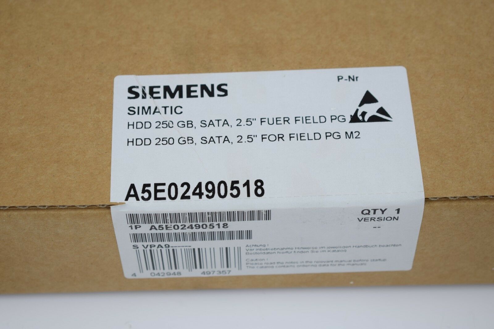 Siemens simatic A5E02490518 HDD 250 BG, SATA, 2.5''