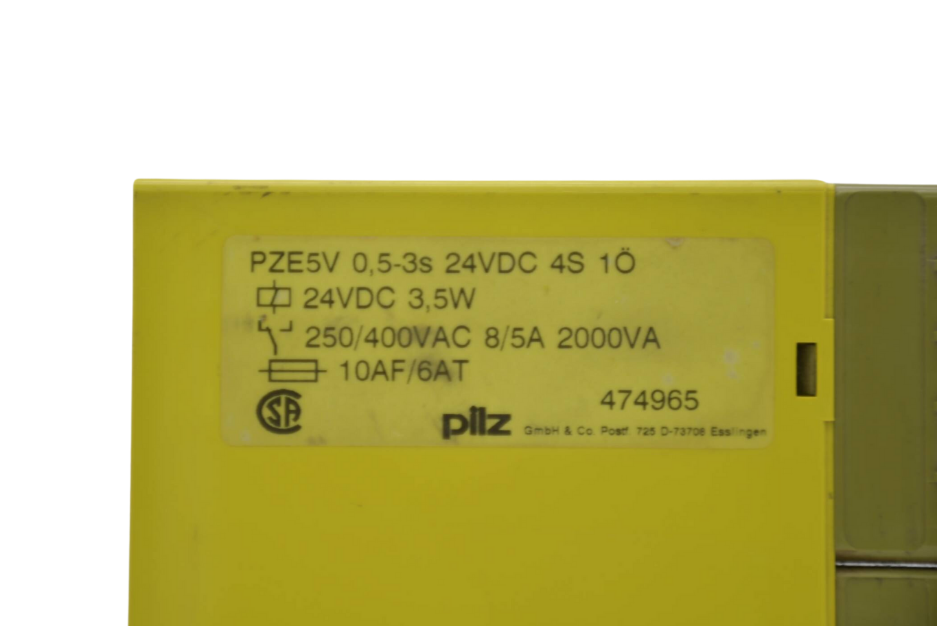 Pilz Sicherheitsrelais PZE5V 0,5-3s 24VDC 4S 1Ö ( 474965 )