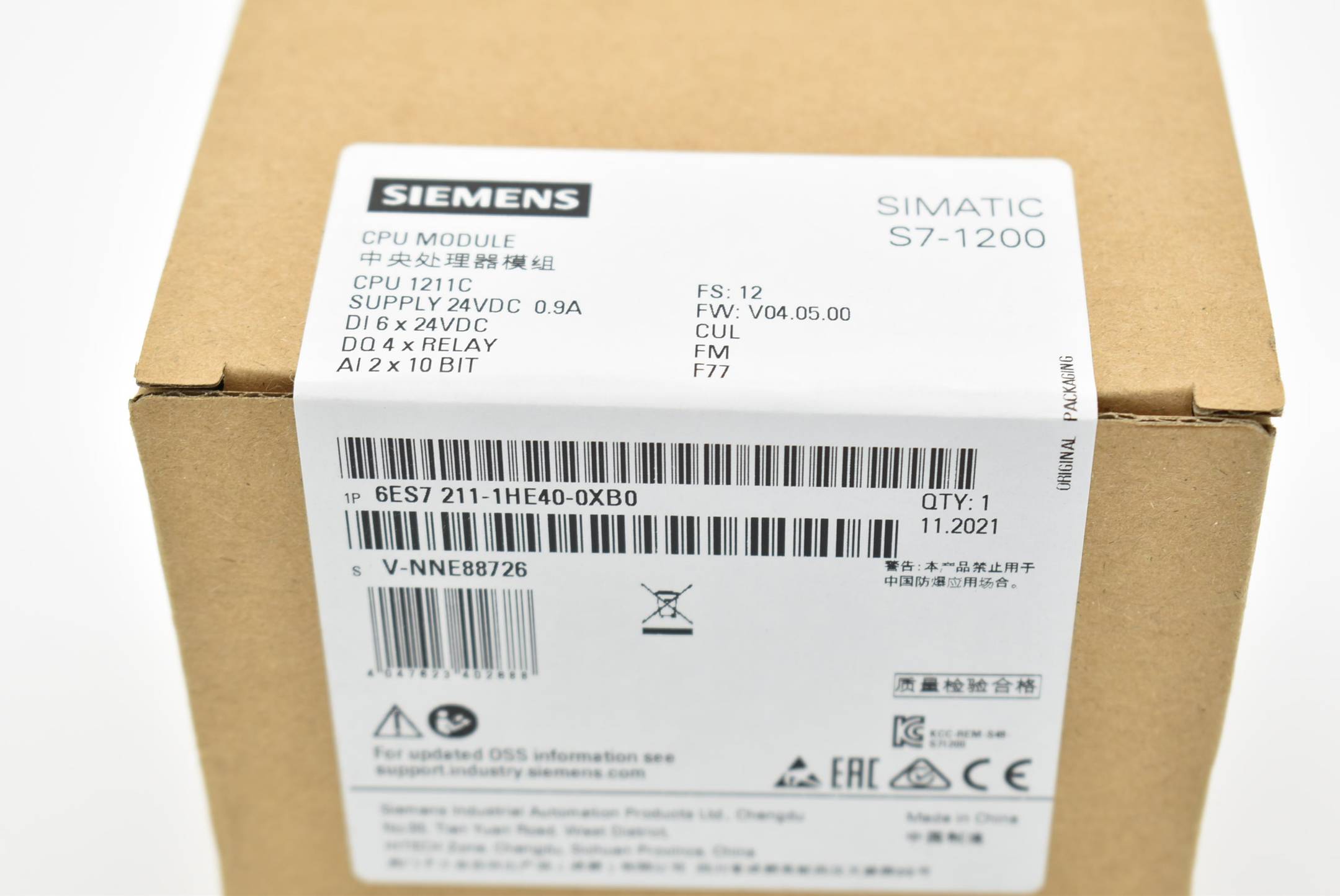 Siemens simatic S7-1200 CPU 1211C 6ES7 211-1HE40-0XB0 ( 6ES7211-1HE40-0XB0 ) 