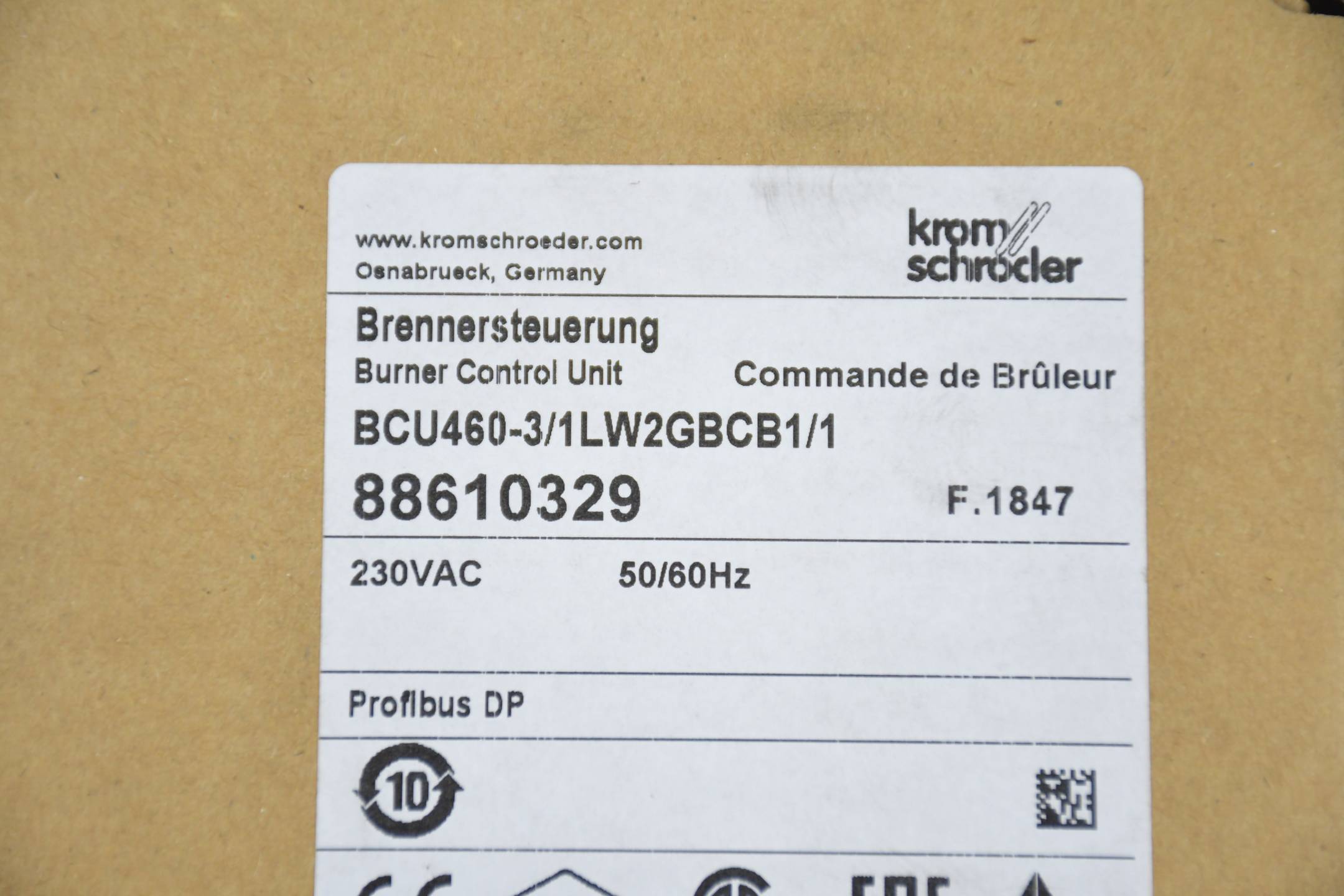 Krom Schröder Brennersteuerung BCU460-3/1LW2GBCB1/1 ( 88610329 )