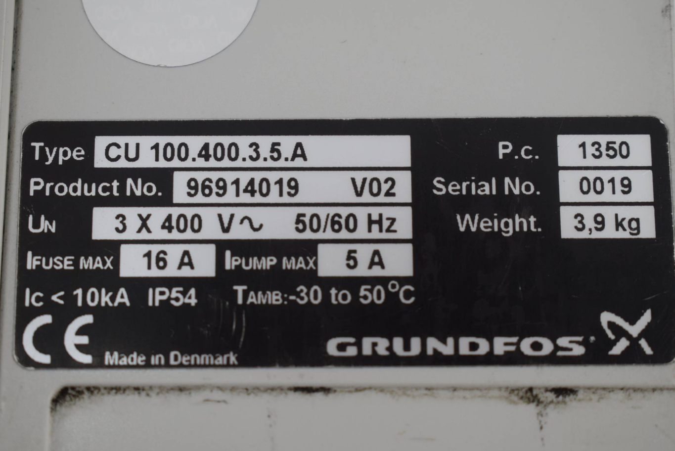 Grundfos Pumpensteuerung CU 100.400.3.5.A 96914019 