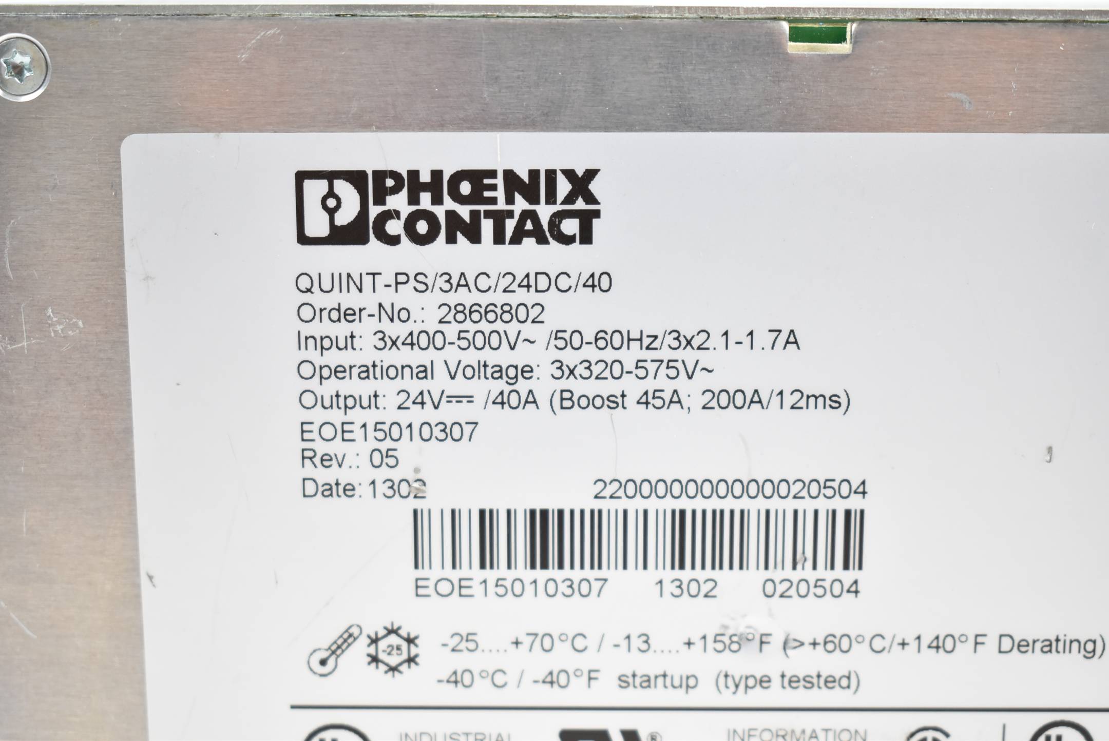 Phoenix Contact Stromversorgung QUINT PS/3AC/24DC/40 ( 2866802 )
