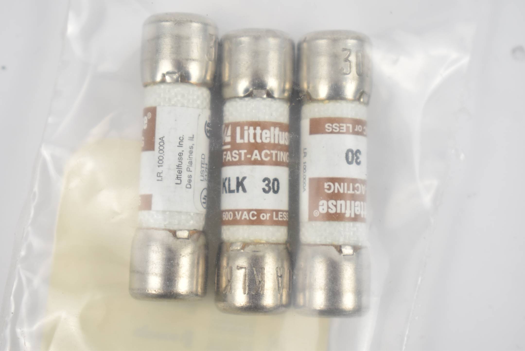 Littelfuse Midget-Sicherung KLK 30 ( 176F1148 ) KLK030 ( VE 2x3 Stück )