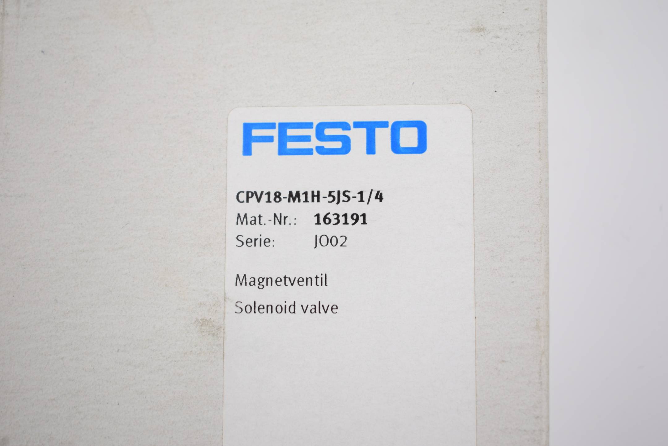 Festo Magnetventil JO02 CPV18-M1H-5JS-1/4 ( 163191 )