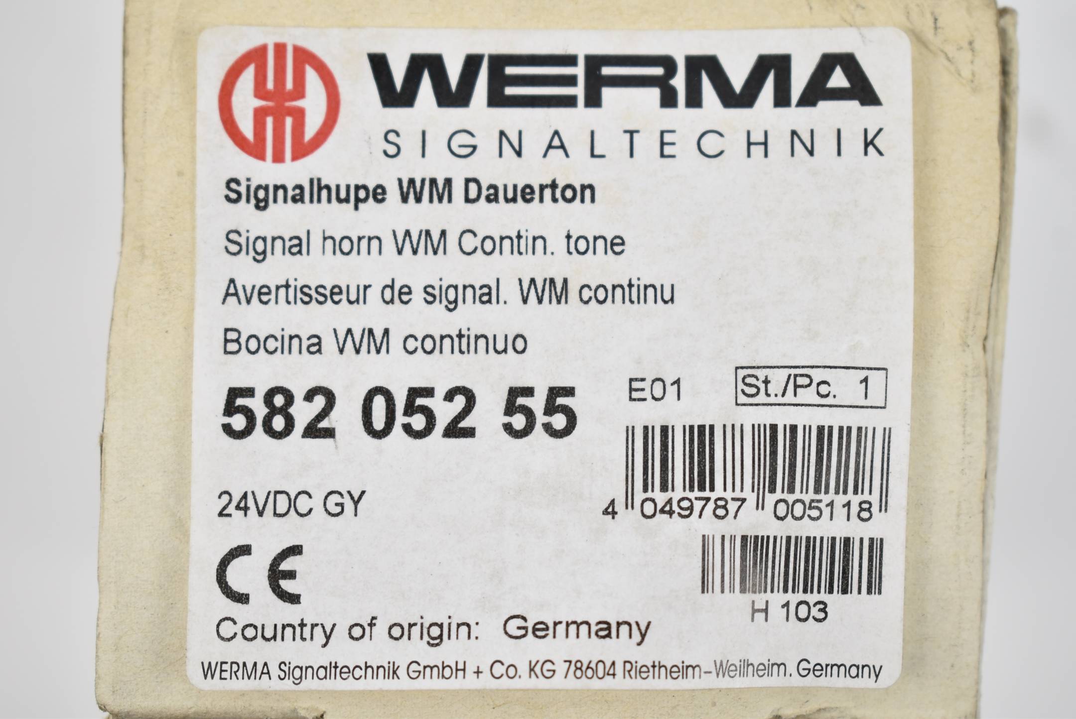 Werma Signaltechnik Signalhupe WM Dauerton 582 052 55 ( 58205255 ) 24VDC