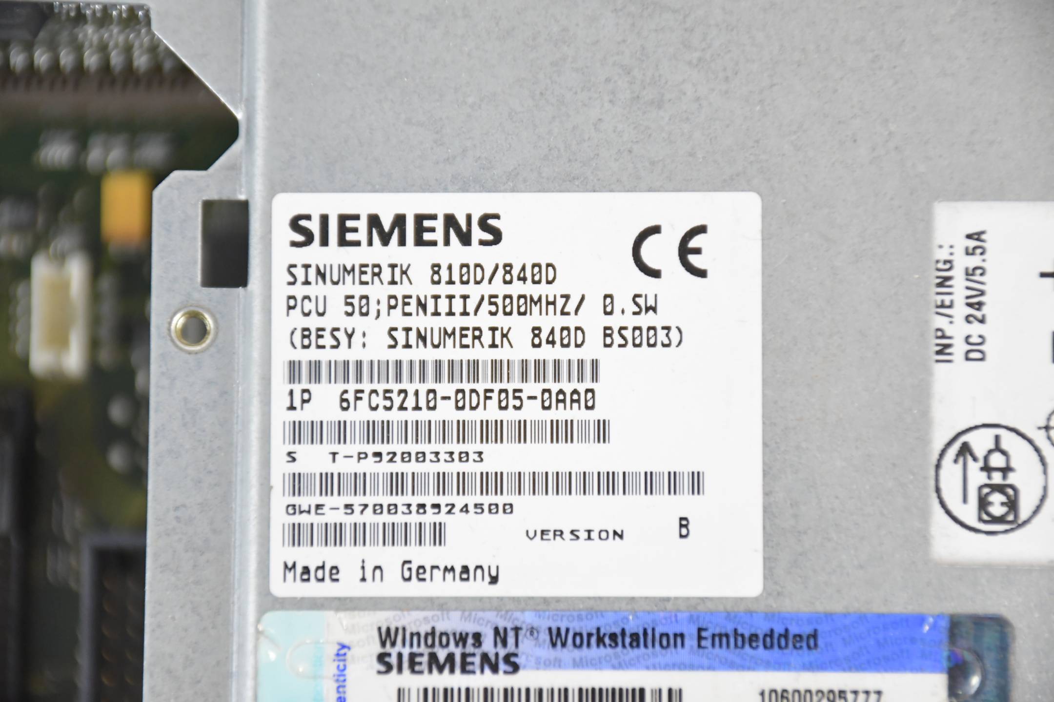 Siemens sinumerik 810D/840D PCU 50 6FC5210-0DF05-0AA0 ( 6FC5 210-0DF05-0AA0 ) B
