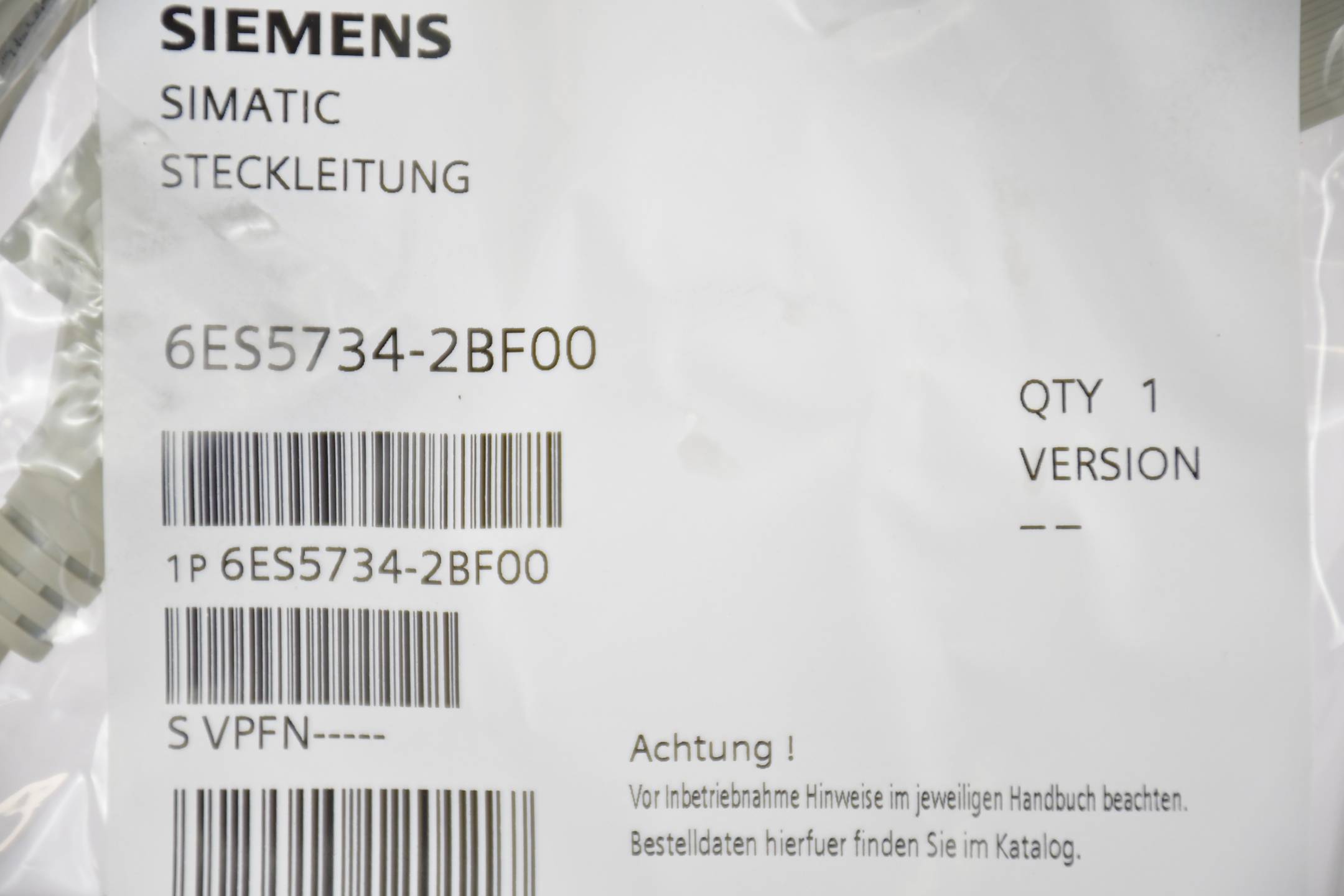 Siemens simatic S5 Steckleitung 734-2 PG7 6ES5734-2BF00 ( 6ES5 734-2BF00 )