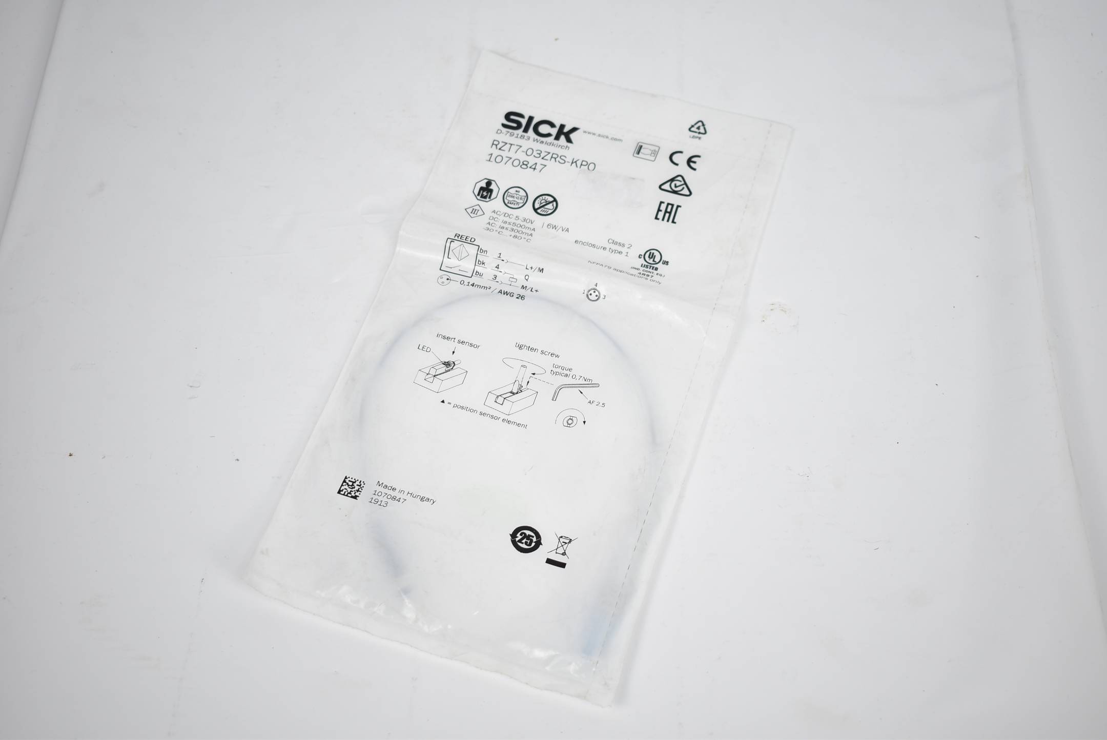 Sick Sensor für T-Nut-Zylinder AC/DC 5-30V 6W RZT7-03ZRS-KP0 ( 1070847 )