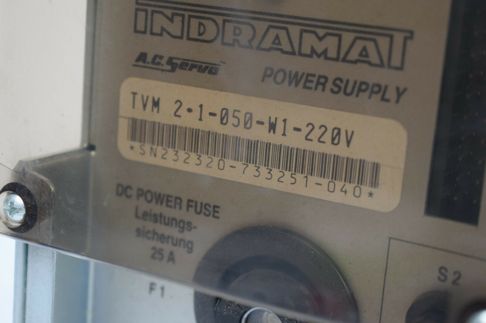 Indramat A.C.Servo Power Supply TVM 2.1-050-W1-220V 