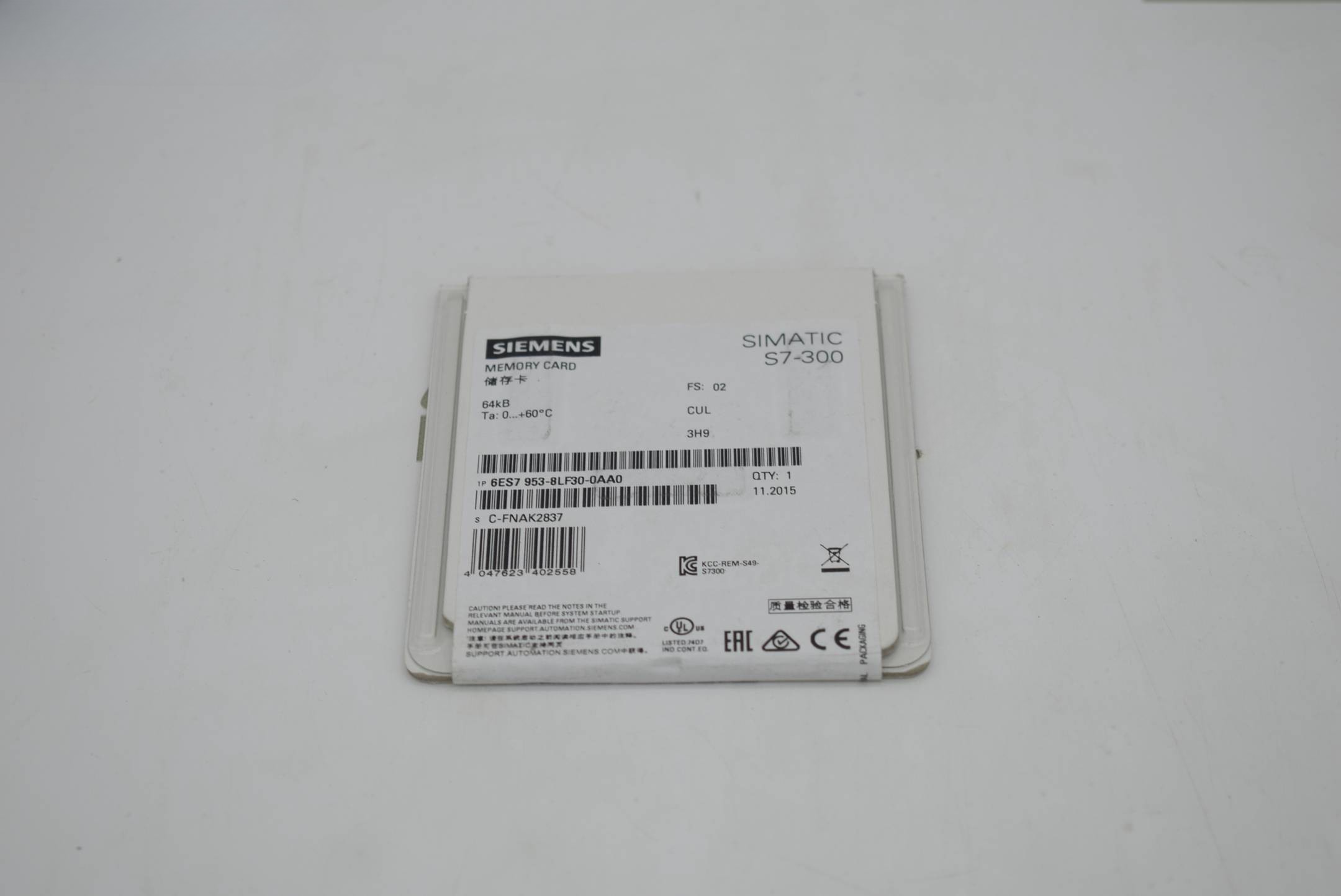 Siemens simatic S7-300 MC 64 kB 6ES7 953-8LF30-0AA0 ( 6ES7953-8LF30-0AA0 ) FS: 2