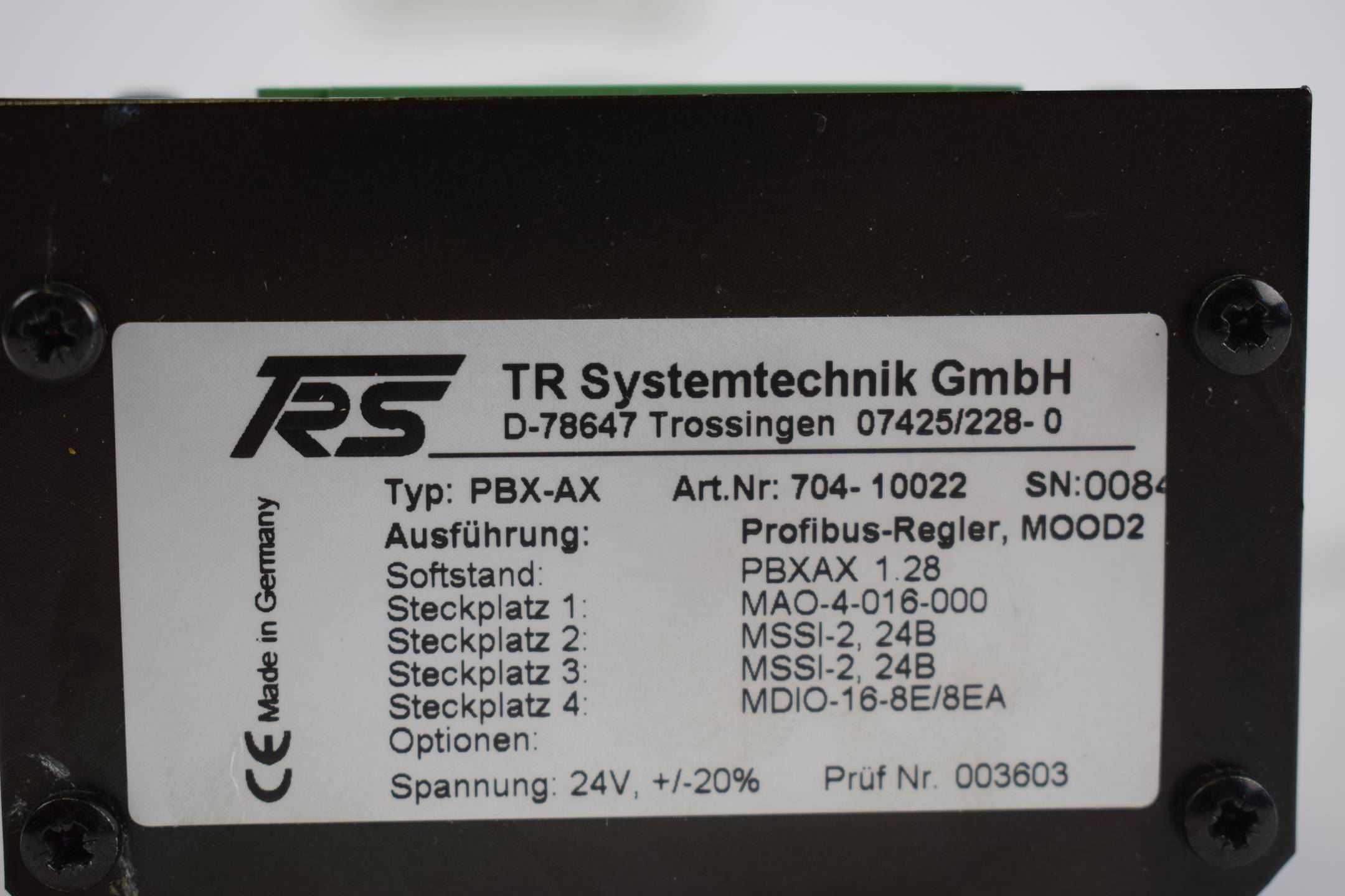 TR Systemtechnik TRS PBX-AX Profibus-Regler MOOD2 704-10022