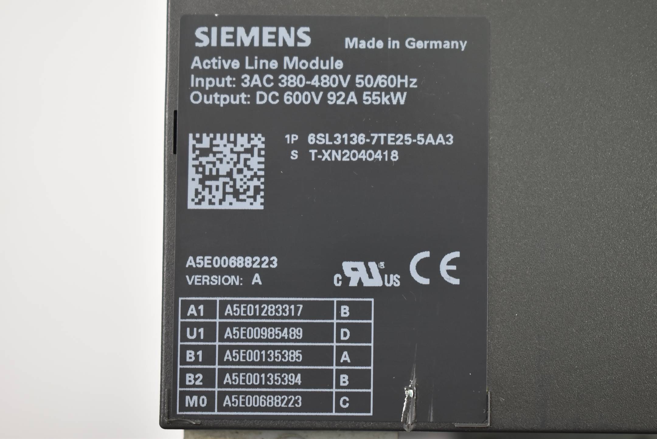 Siemens Sinamics Active Line Modul 6SL3136-7TE25-5AA3 ( 6SL3 136-7TE25-5AA3 ) A