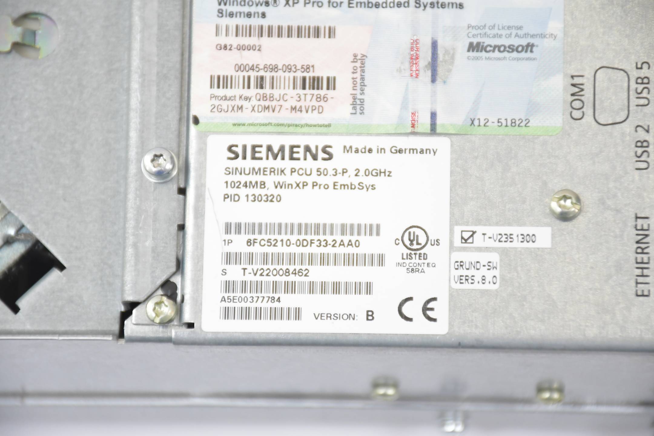 Siemens Sinumerik PCU 50.3-P 6FC5210-0DF33-2AA0 / 6FC5 210-0DF33-2AA0 Ver. B