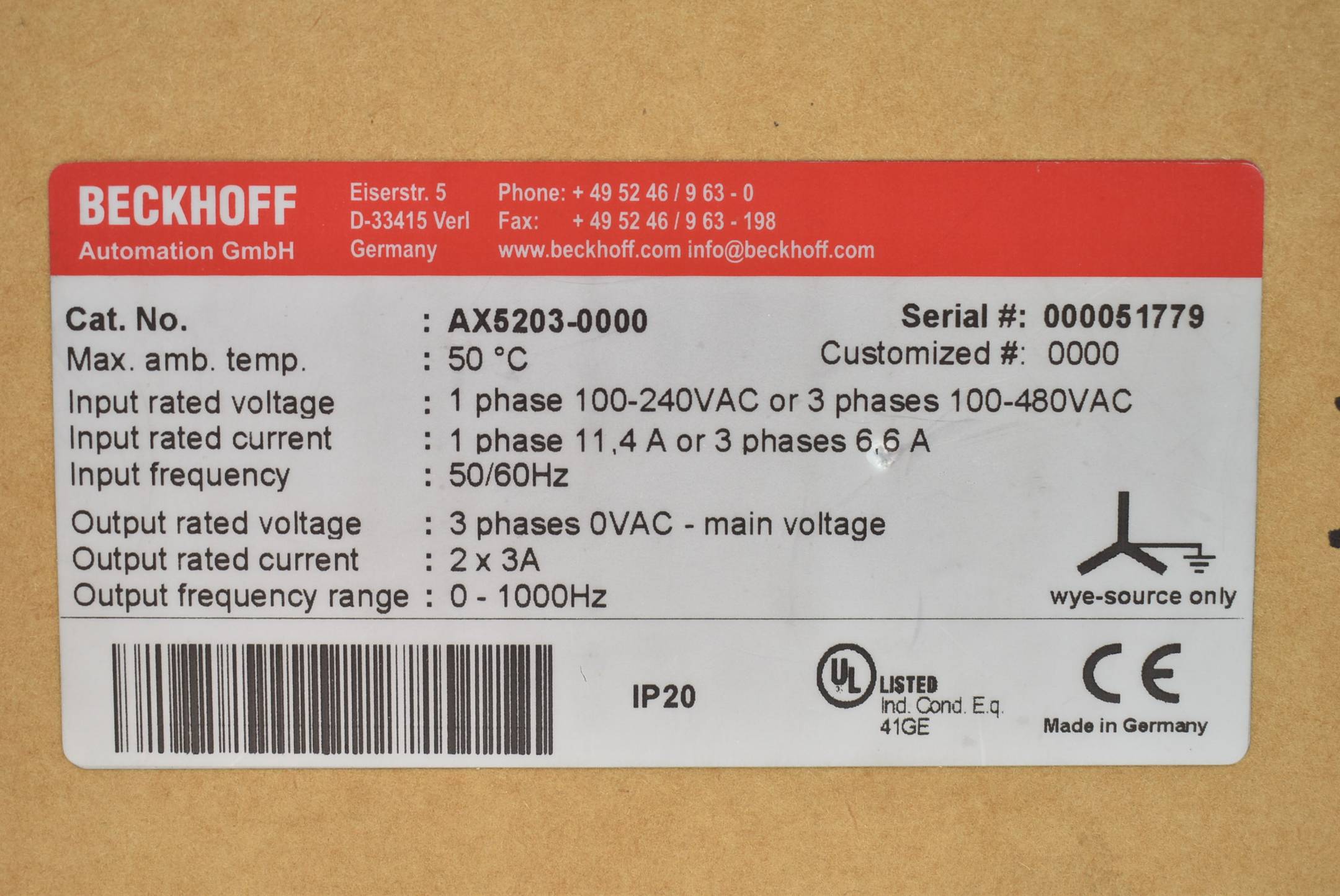 Beckhoff digital Kompakt Servoverstäker 2-kanalig AX5203-0000 ( AX 5203 )