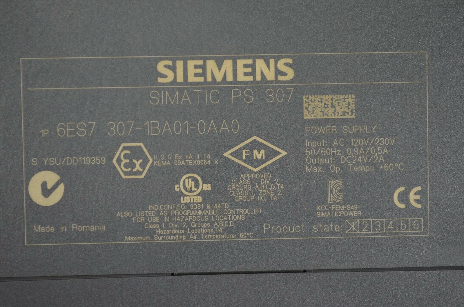 Siemens simatic S7-300 PS 307 6ES7 307-1BA01-0AA0 ( 6ES7307-1BA01-0AA0 )