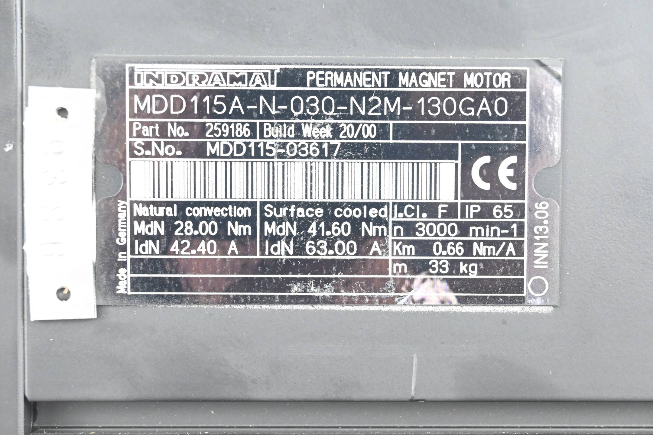 Indramat Permanent Magnet Motor MDD115A-N-030-N2M-130GA0 ( 259186 )