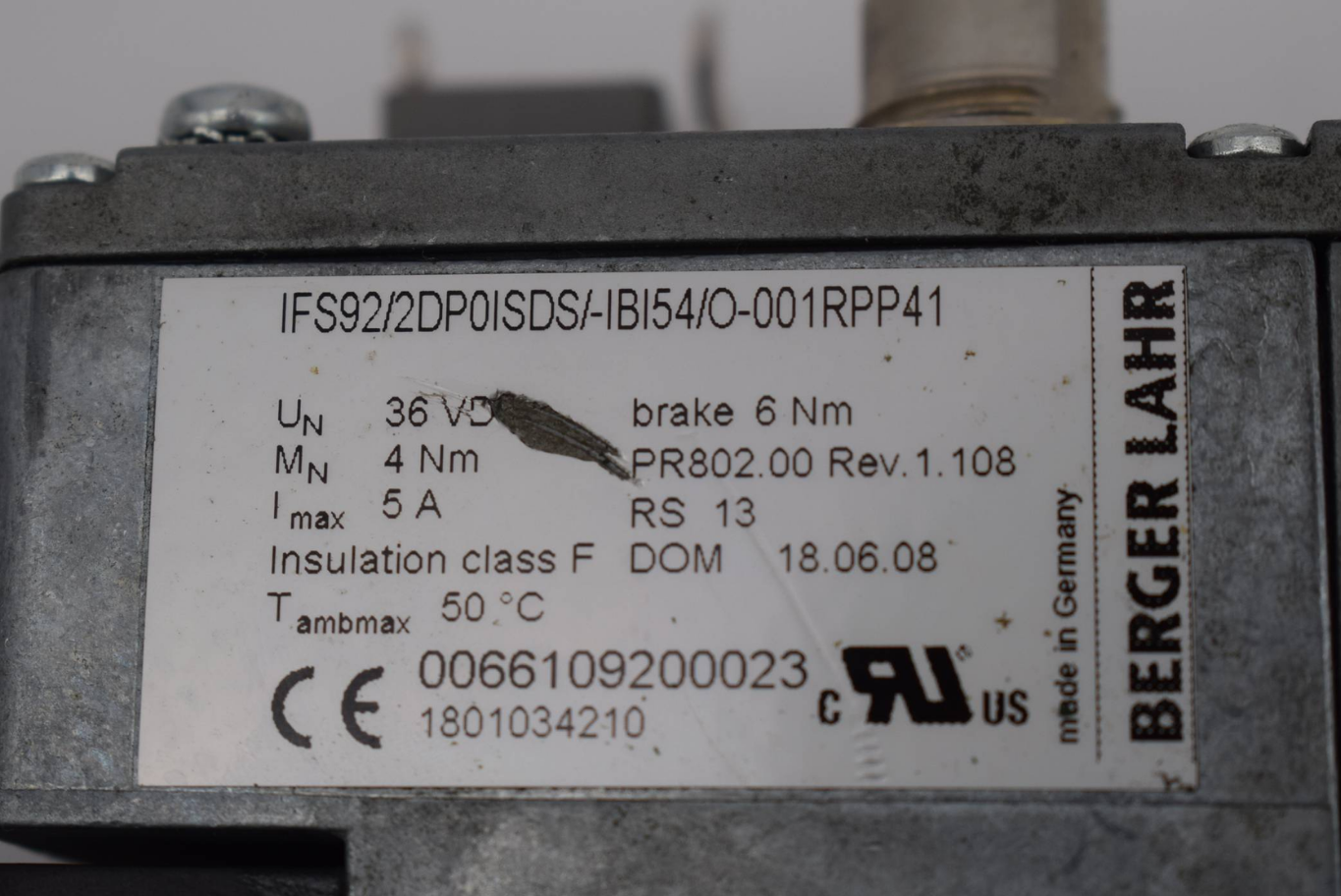 Berger Lahr Servomotor IFS92/2DP0ISDS/-IBI54/O-001RPP41