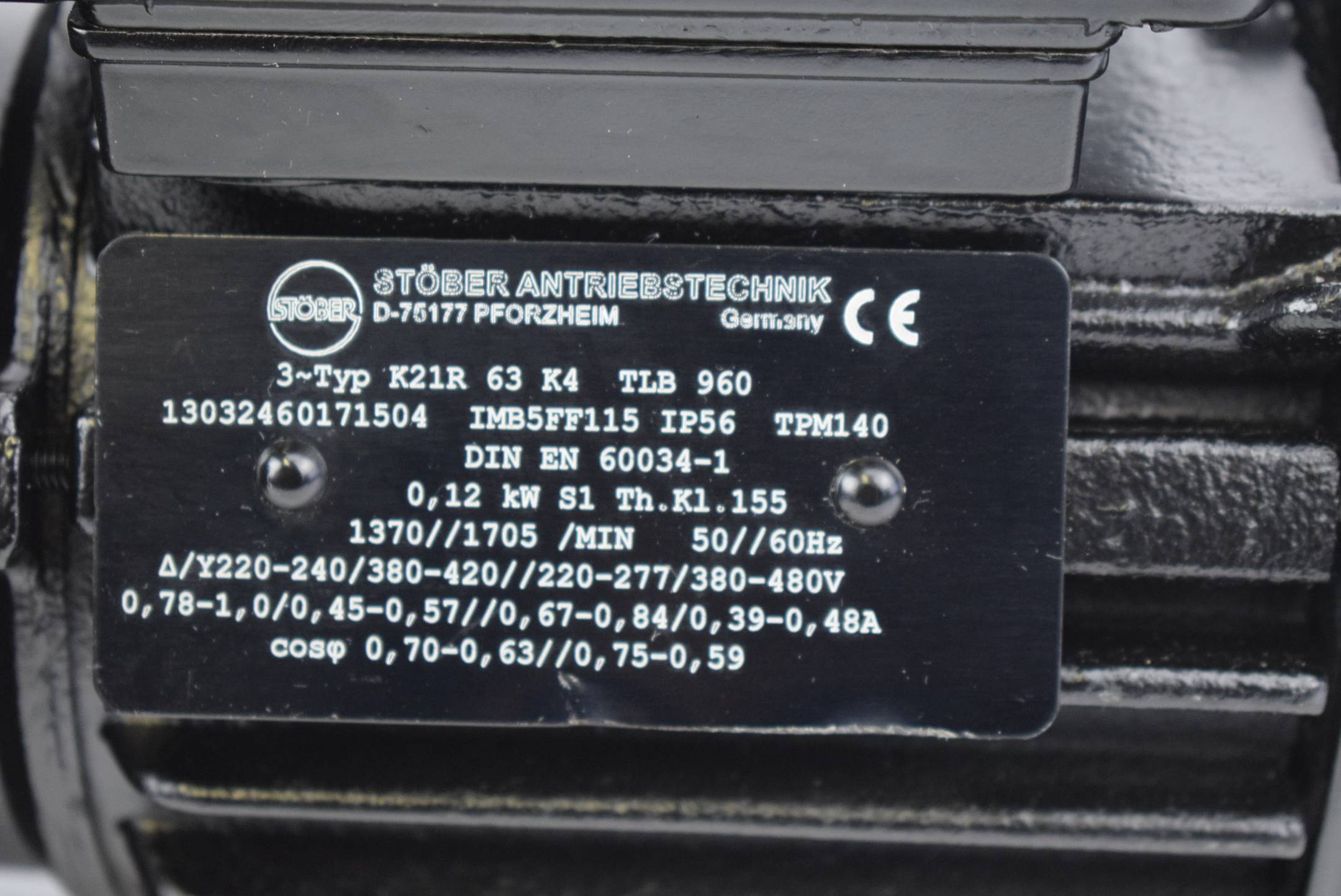 Stöber 3~Typ Servo-Motor K21R 63 ( TLB 960 ) inkl. Getriebe C002N0077D063K04