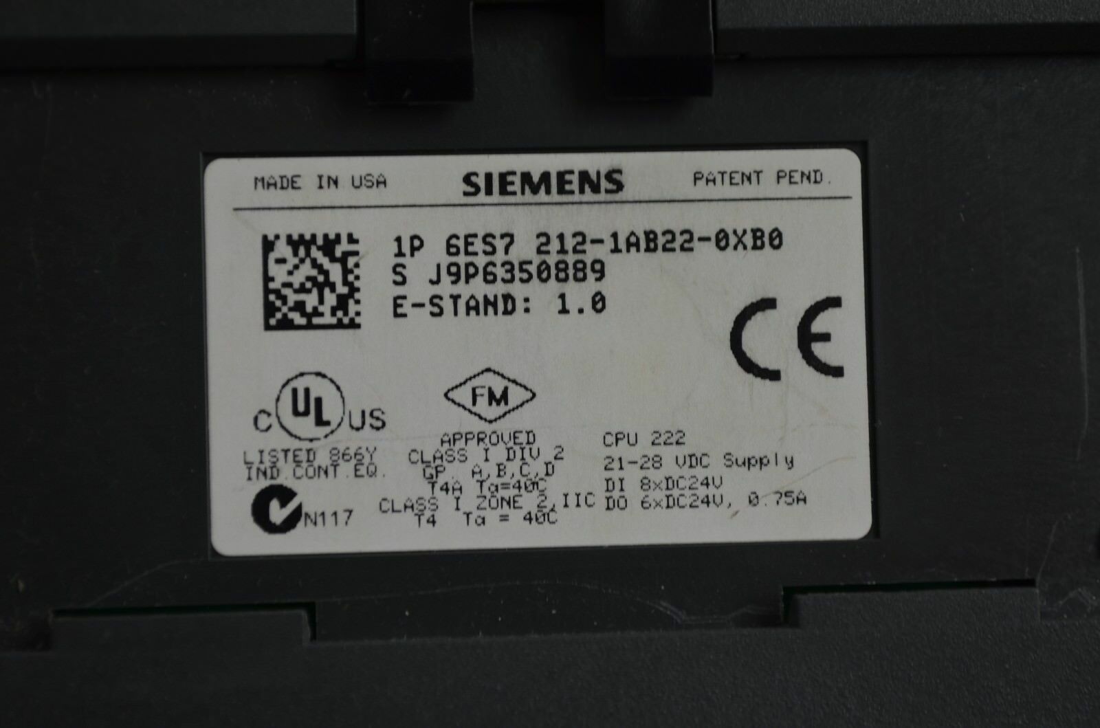 Siemens simatic S7 CPU 222 6ES7 212-1AB22-0XB0 ( 6ES7212-1AB22-0XB0 ) E1